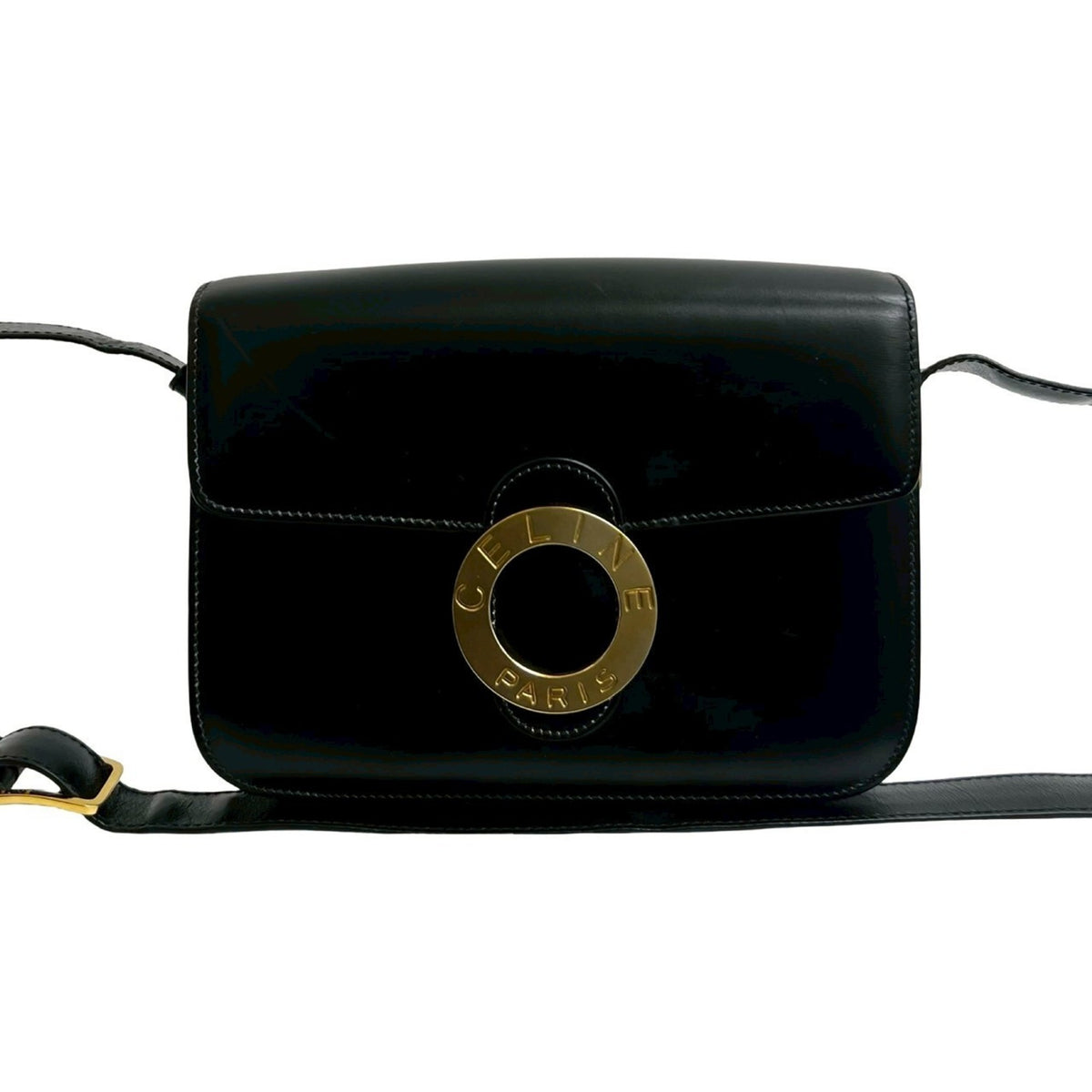 Celine Black Leather Pochette Shoulder Bag (Pre-Owned)