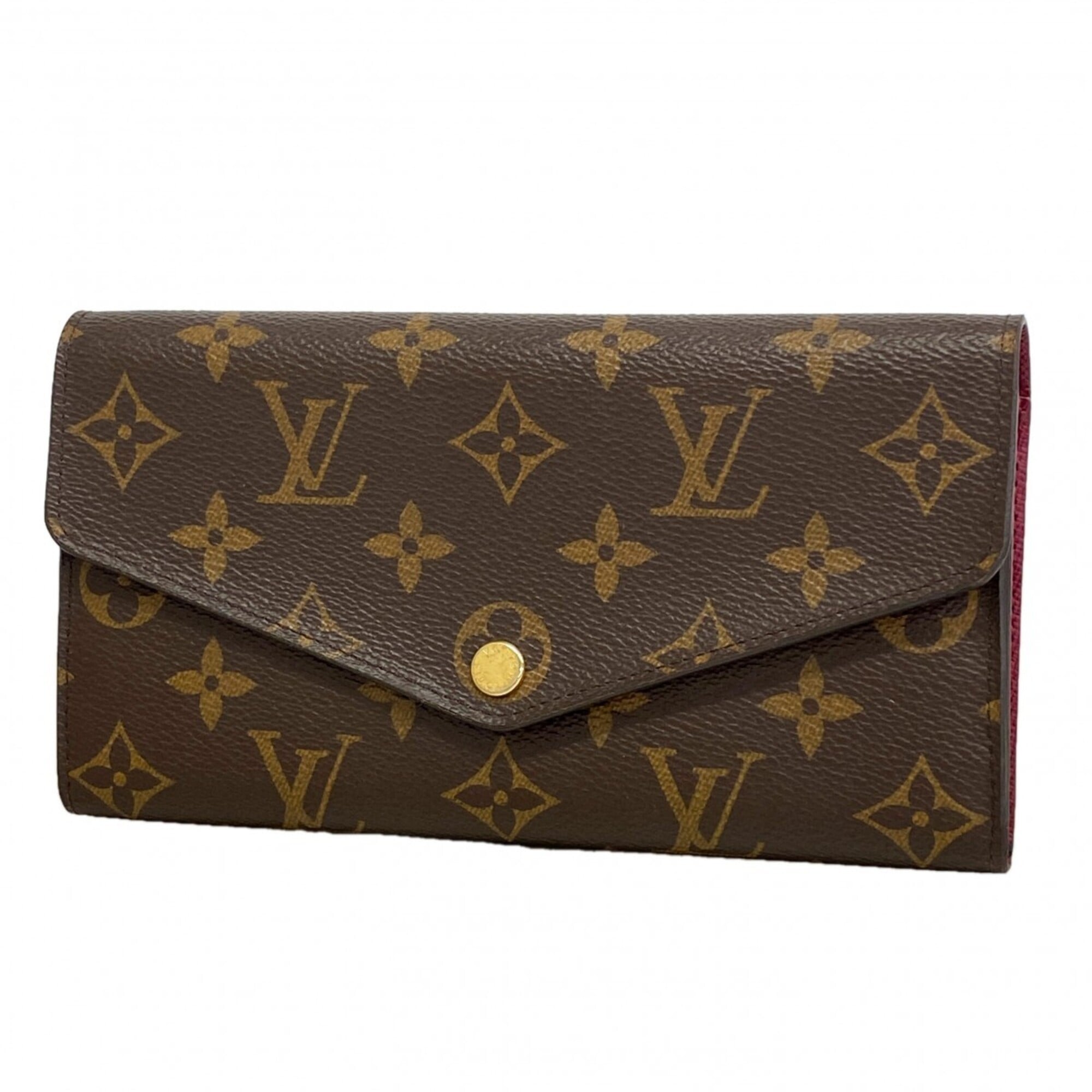 Louis Vuitton Brown Fuchsia Long Wallet (Bi-Fold) (Pre-Owned)