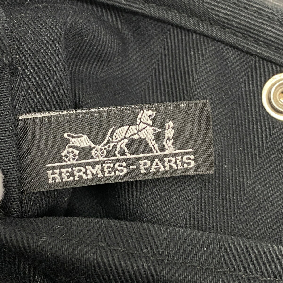 Hermes Black Toile Chevron Tote Bag (Pre-Owned)