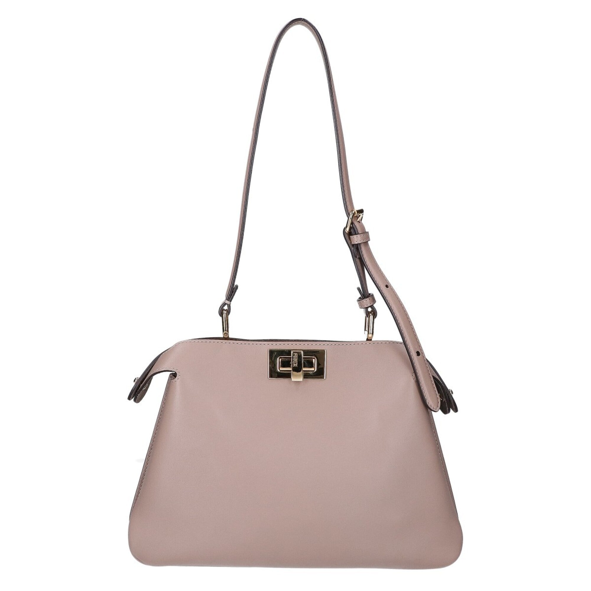 Fendi Grayish Leather Shoulder Bag (Pre-Owned)