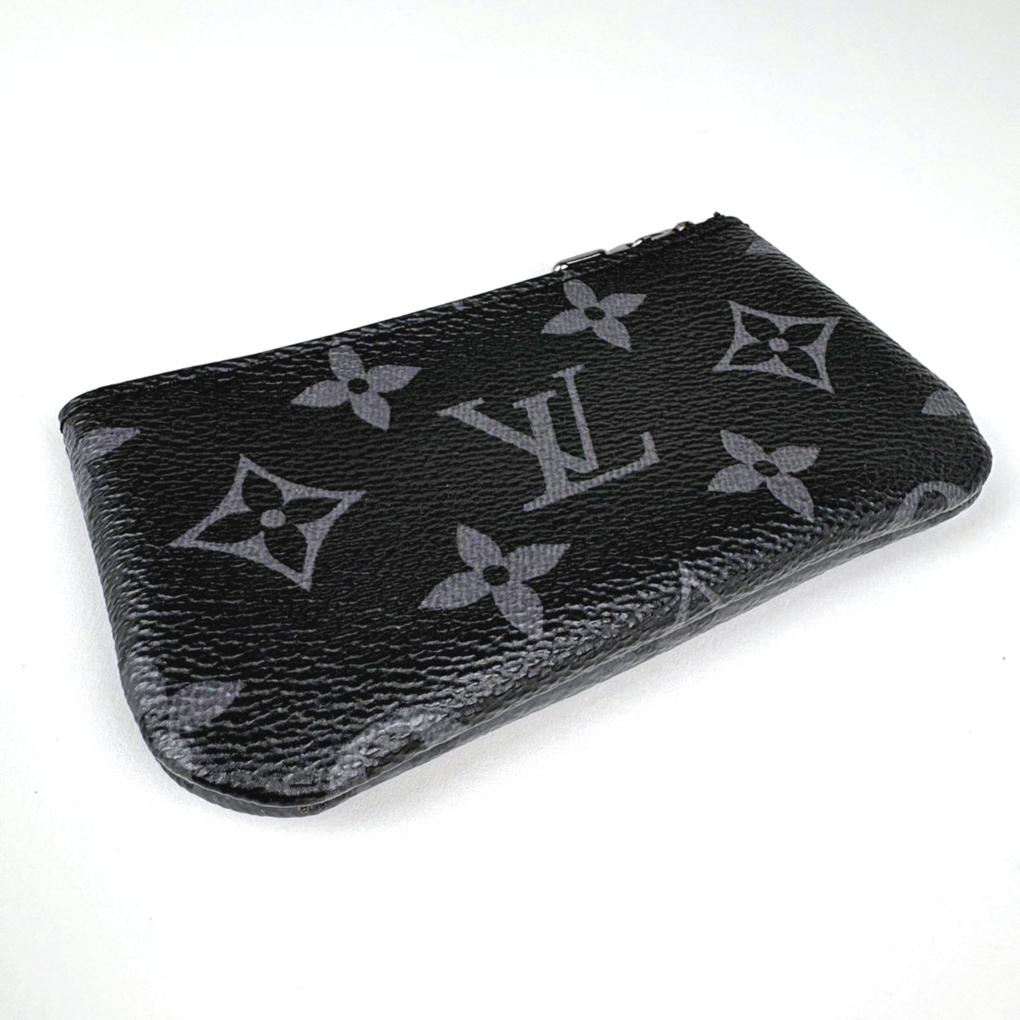 Louis Vuitton Black Noir Monogram Eclipse Monogram Reverse Coin Purse/Coin Case (Pre-Owned)