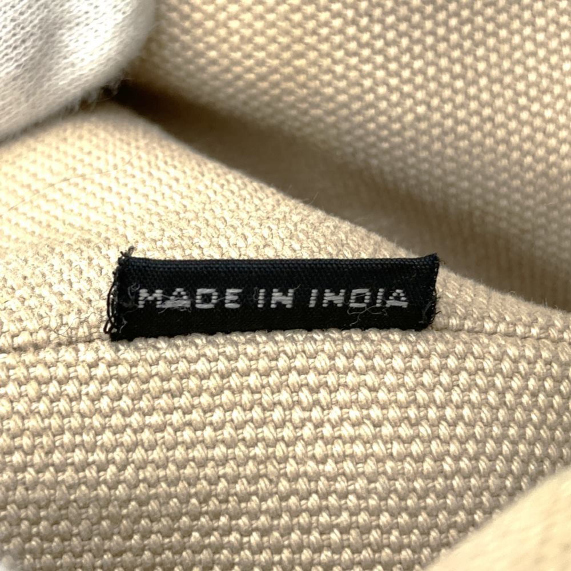 Prada Beige Ivory Canvas Handbag Tote Bag (Pre-Owned)