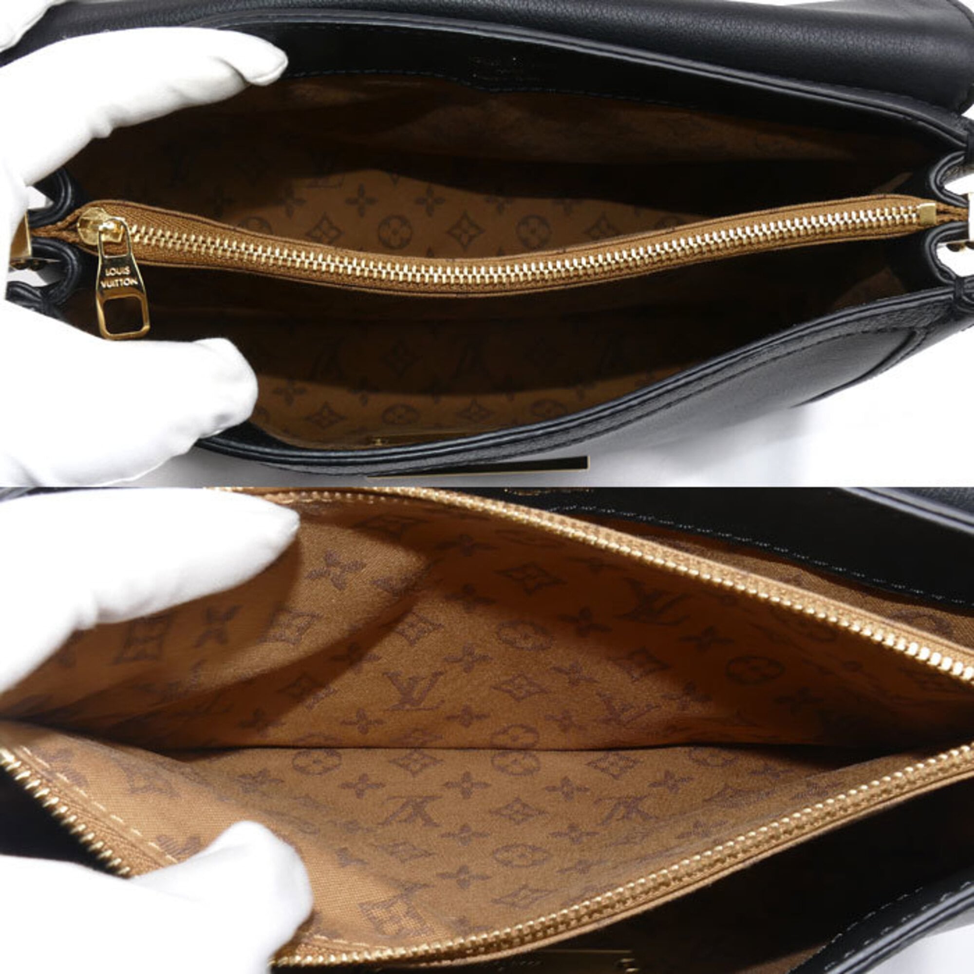 Louis Vuitton Black Leather Shoulder Bag (Pre-Owned)
