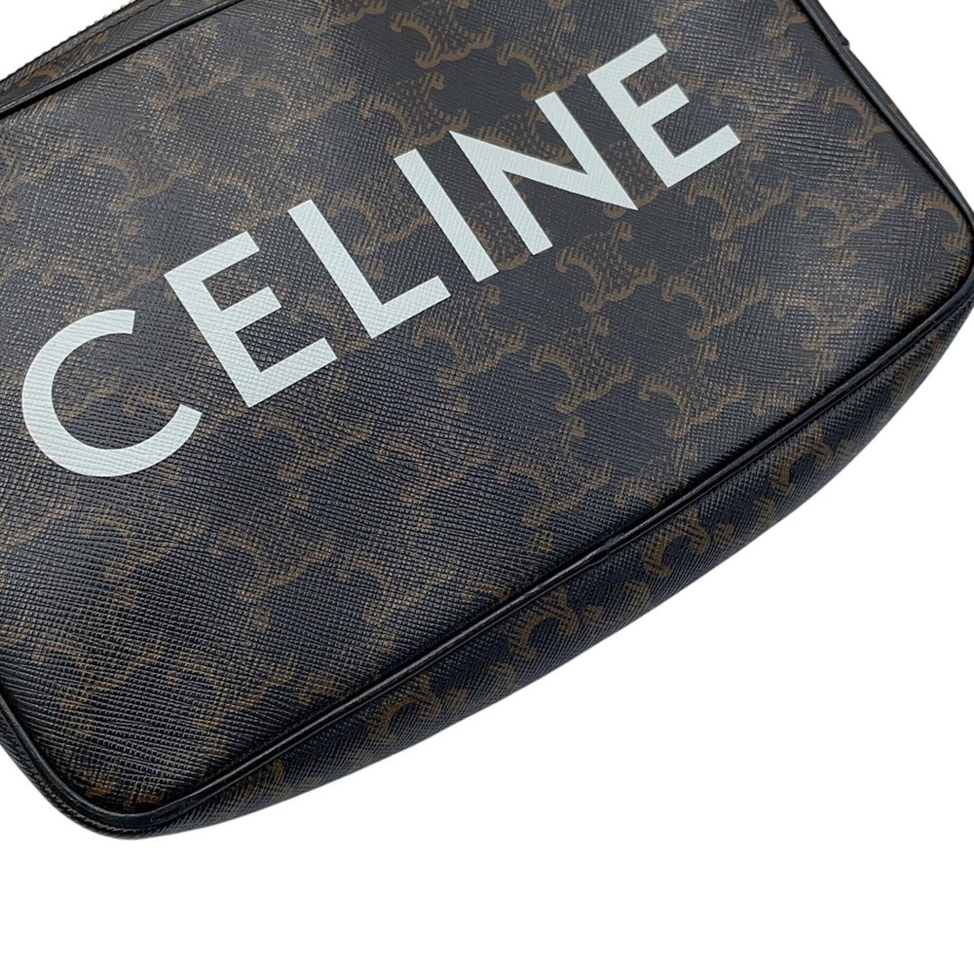 Celine Brown Pvc Leather Handbag Messenger Bag Shoulder Bag (Pre-Owned)