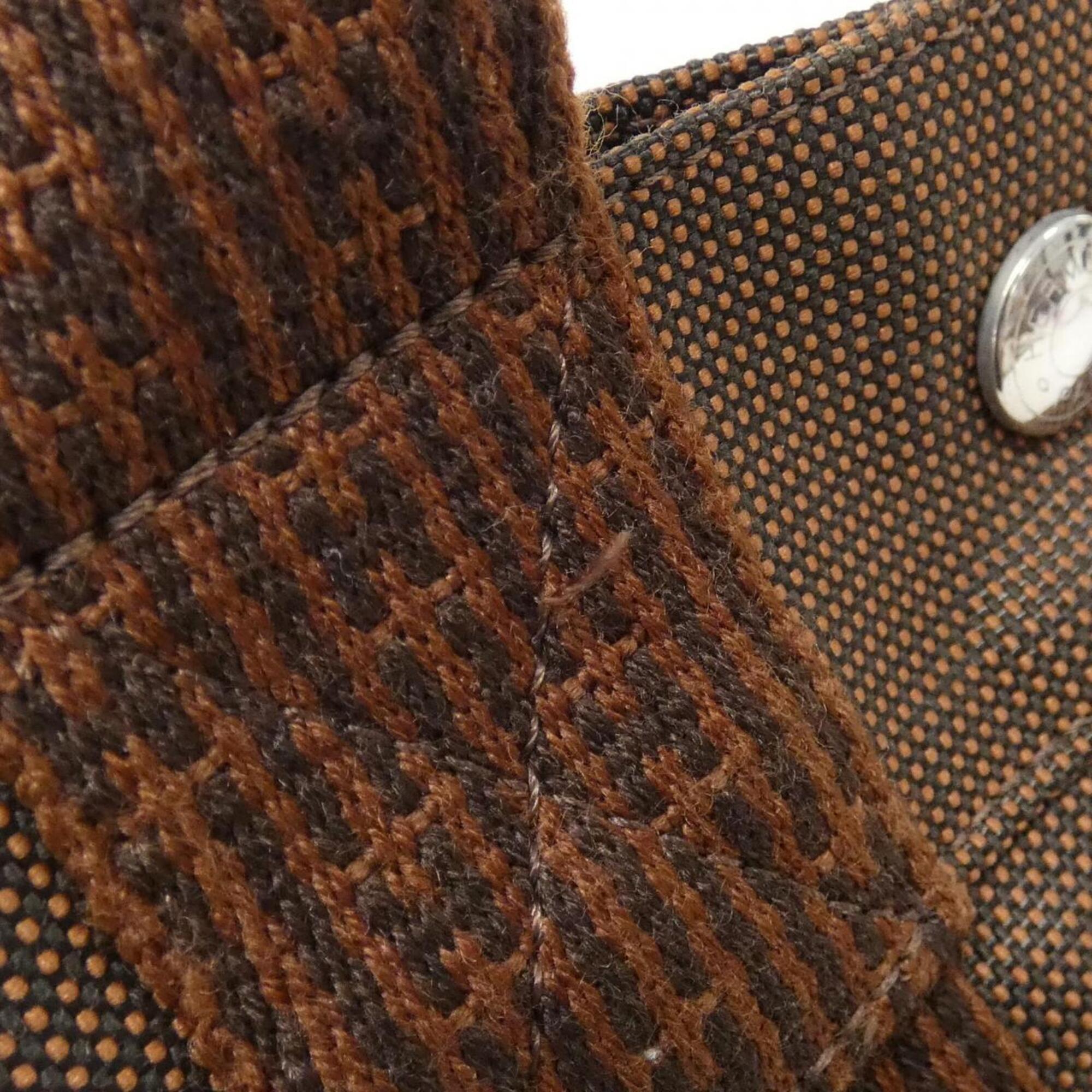 Hermes Her Line Brown Canvas Handbag (Pre-Owned)