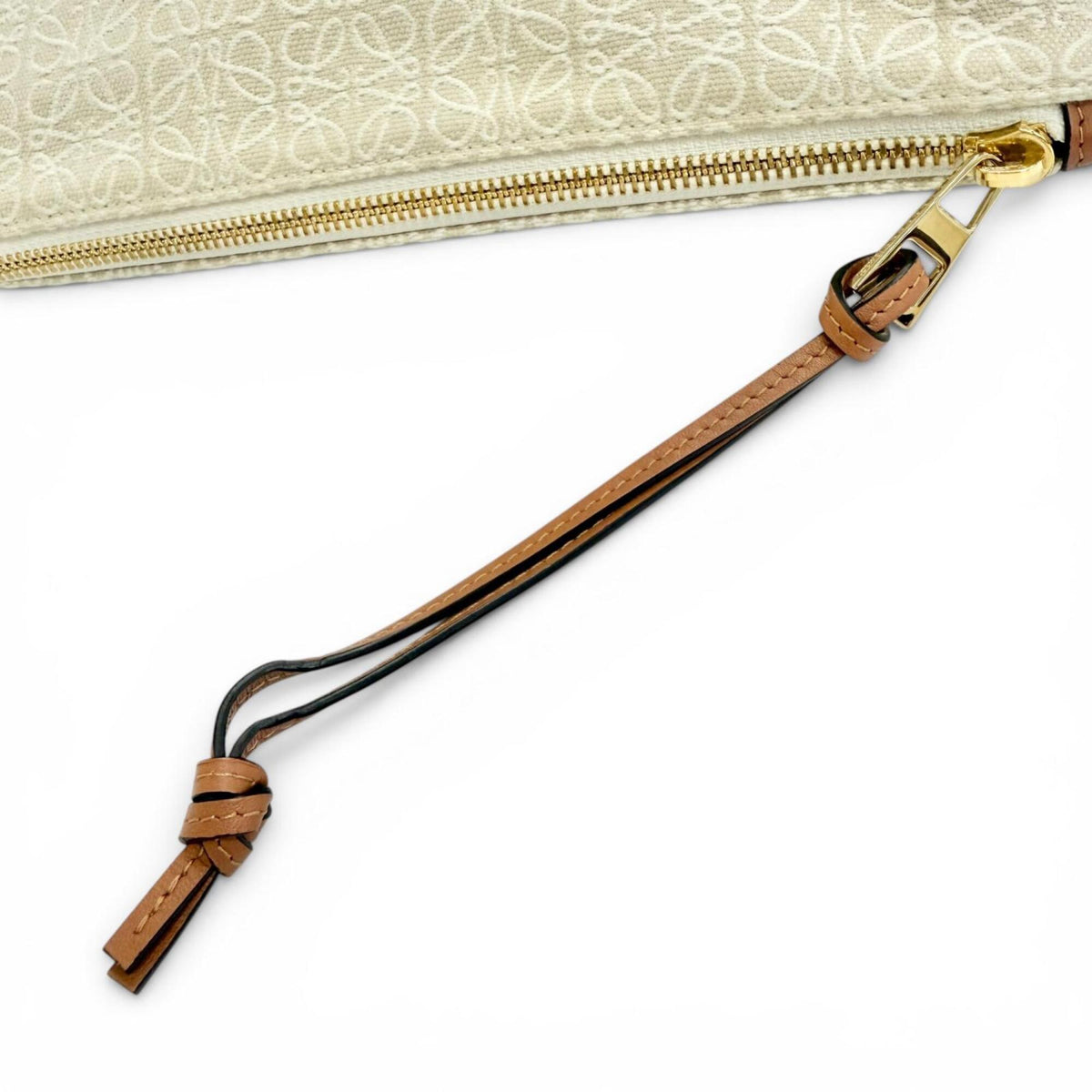 Loewe Beige Brown Leather Clutch Bag Pouch (Pre-Owned)
