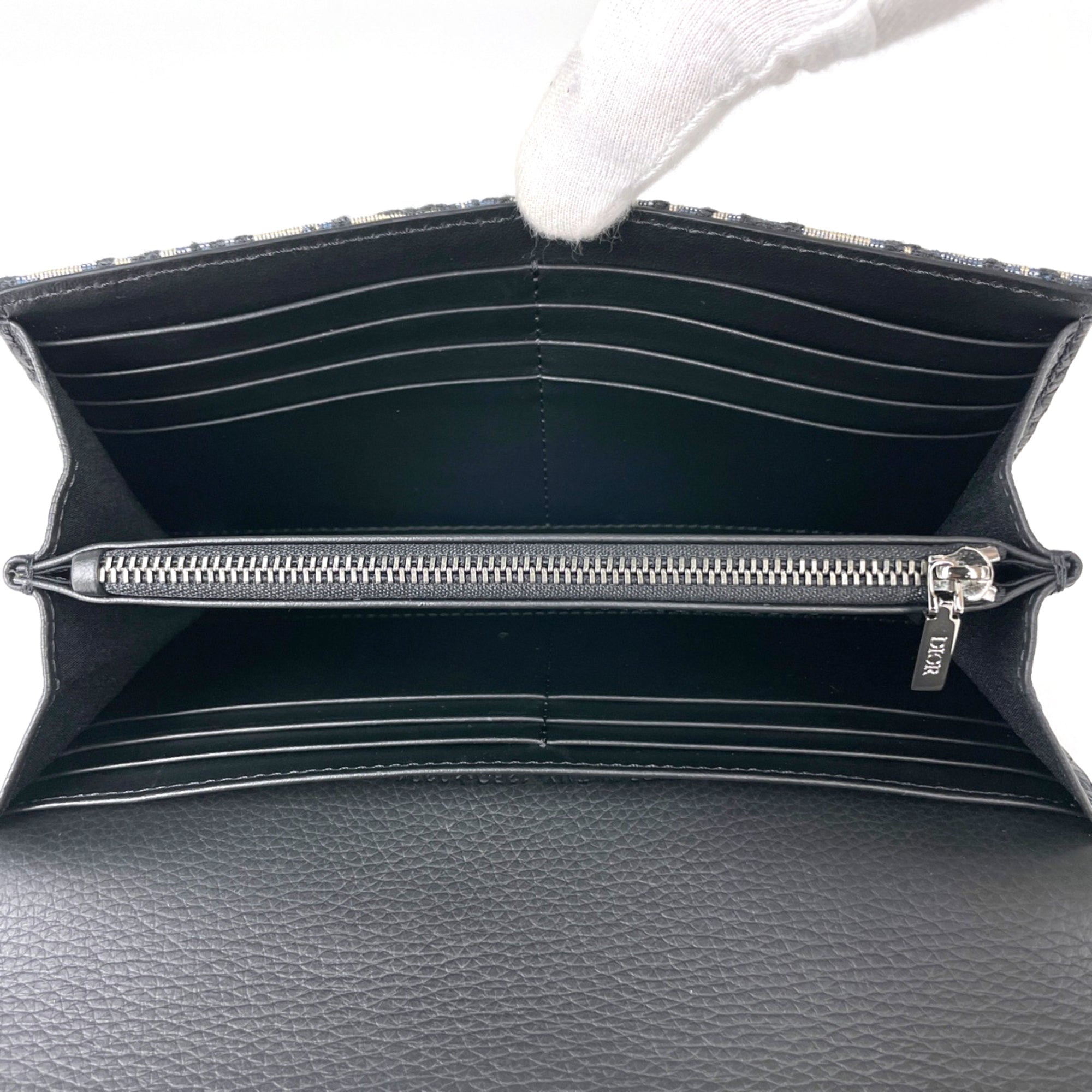 Christian Dior Black Trotter Long Wallet (Bi-Fold) (Pre-Owned)
