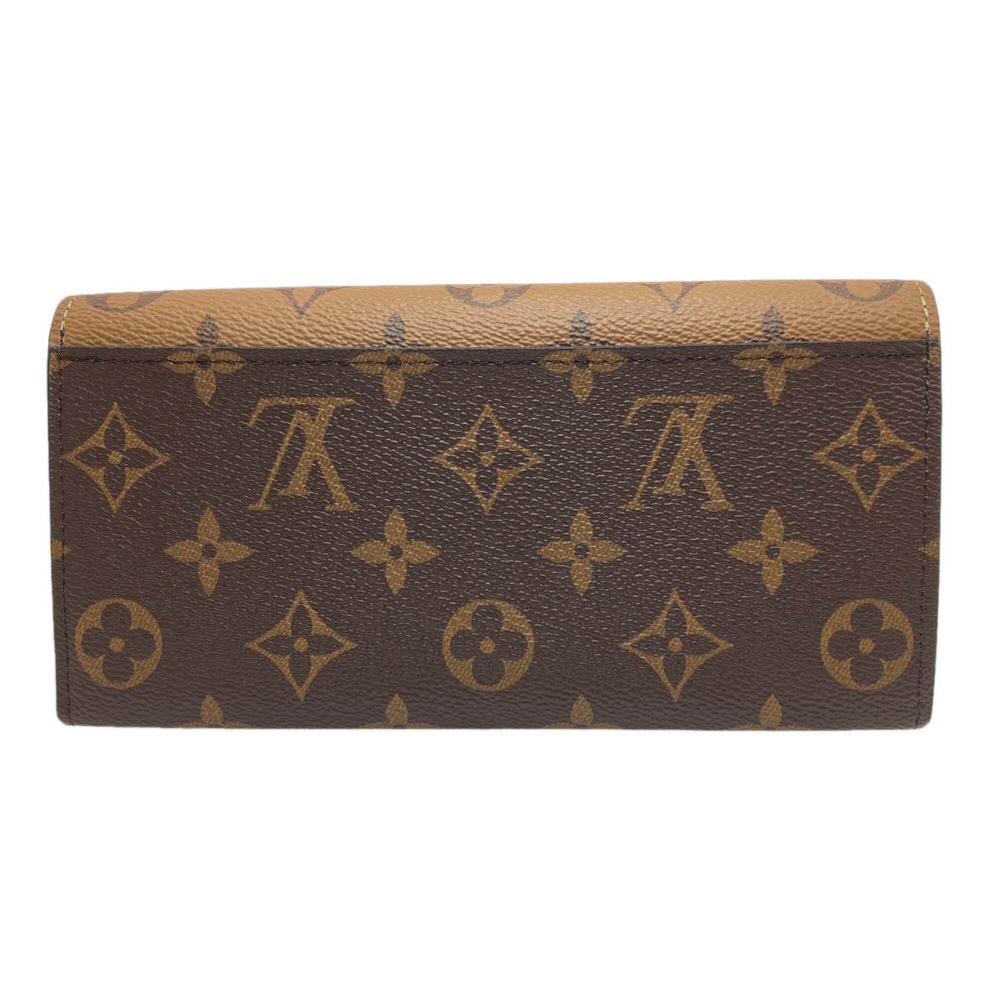 Louis Vuitton Brown Monogram Reverse Monogram Reverse Long Wallet (Bi-Fold) (Pre-Owned)