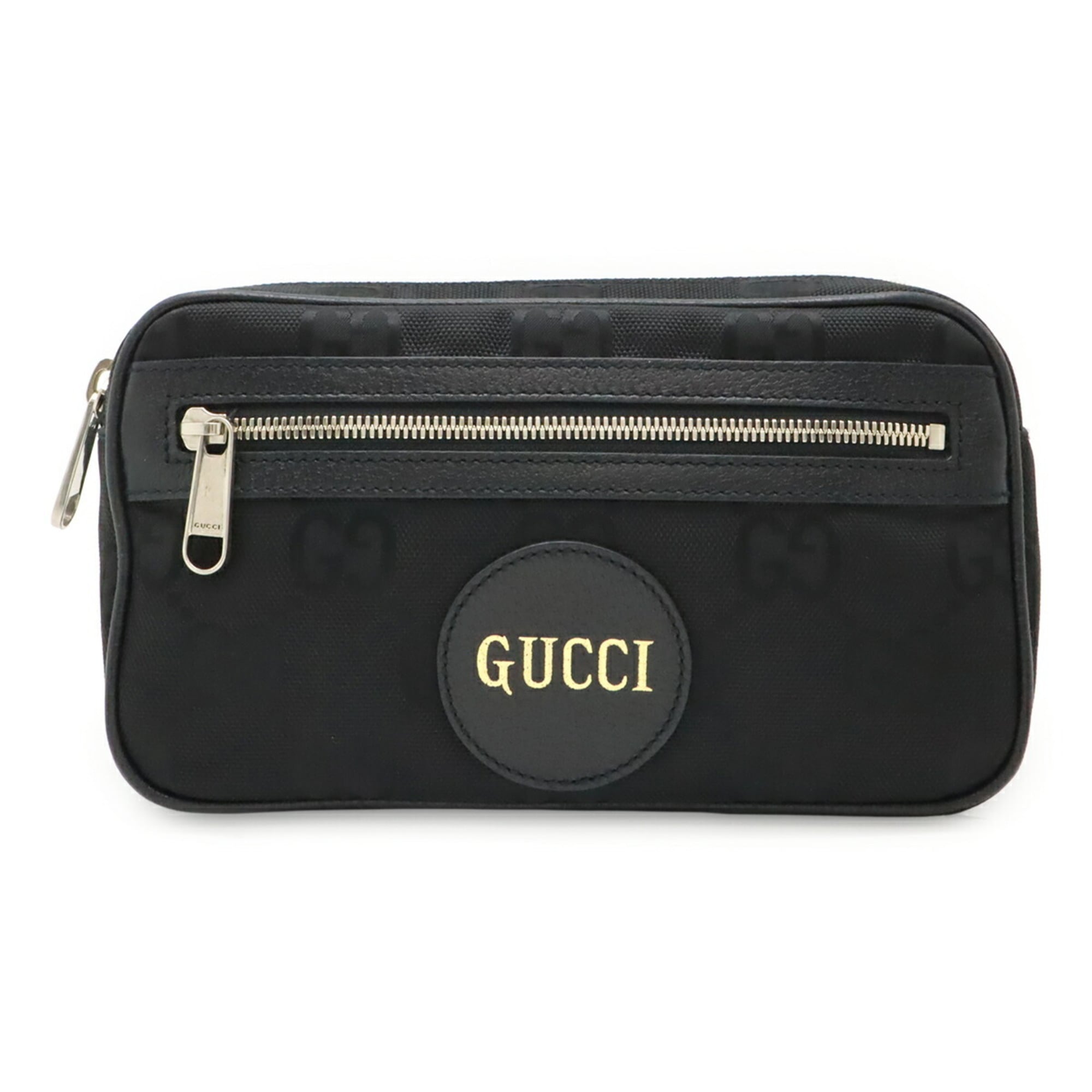 Gucci Black Nylon Canvas Leather Fanny Pack Sling Bag (Pre-Owned)