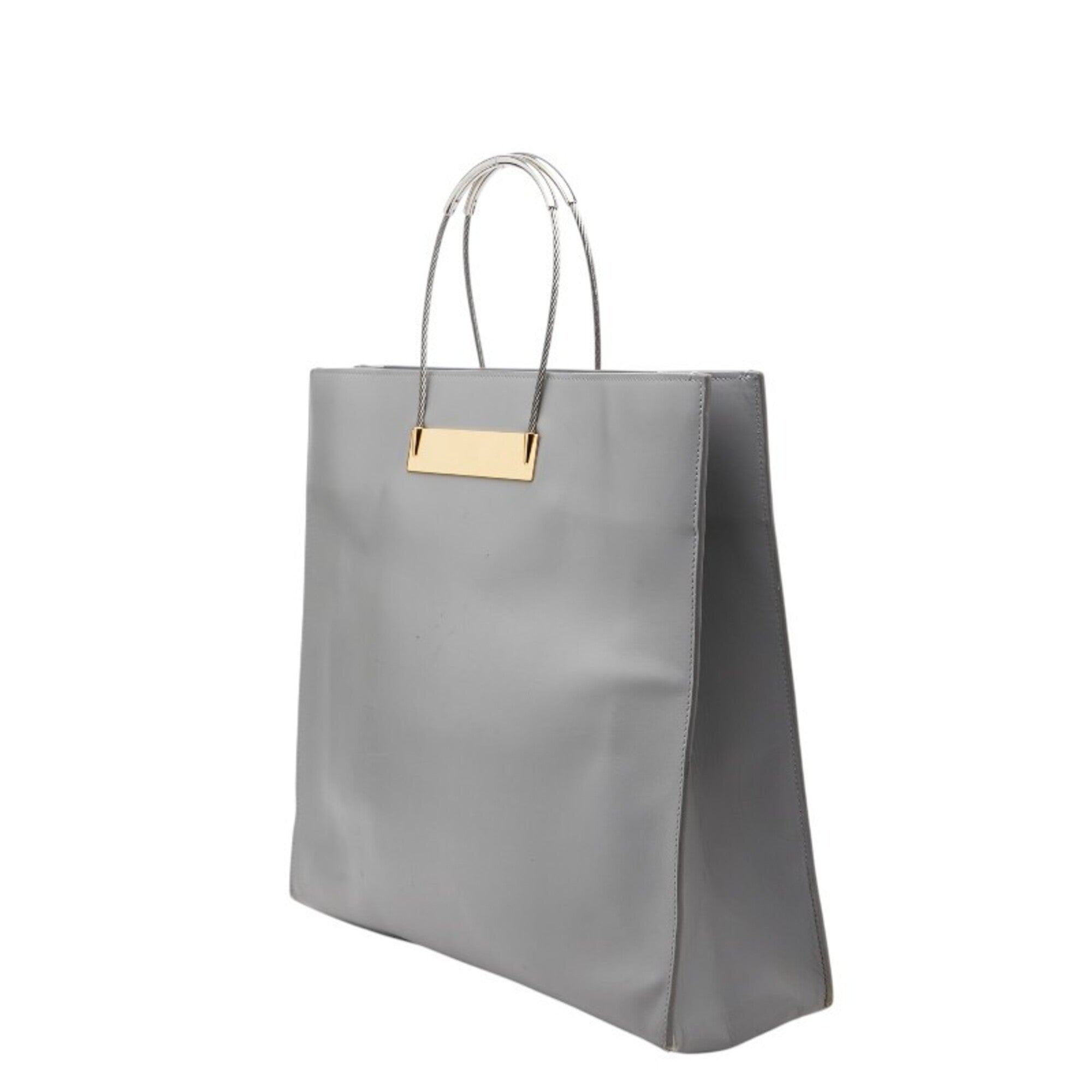 Balenciaga Gray Metal Leather Handbag Tote Bag (Pre-Owned)