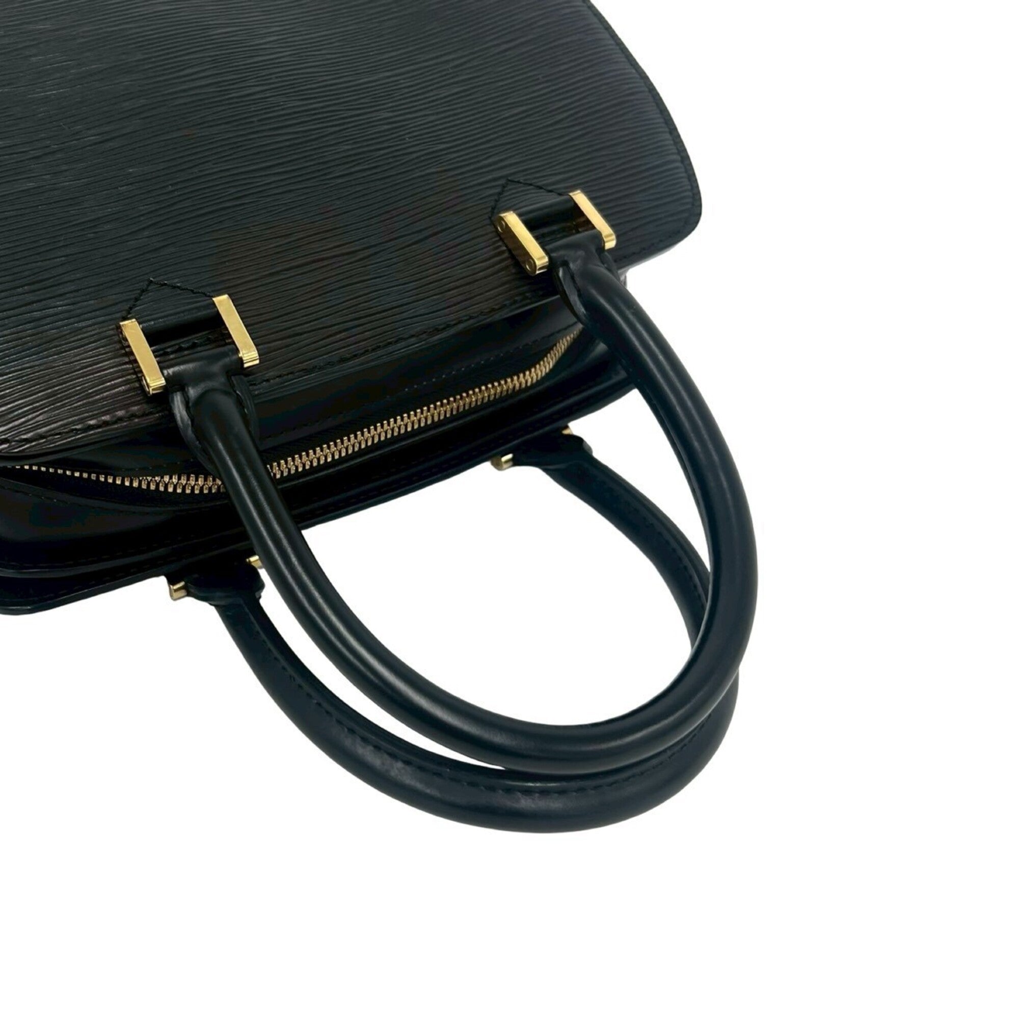 Louis Vuitton Black Leather Boston Bag Handbag (Pre-Owned)