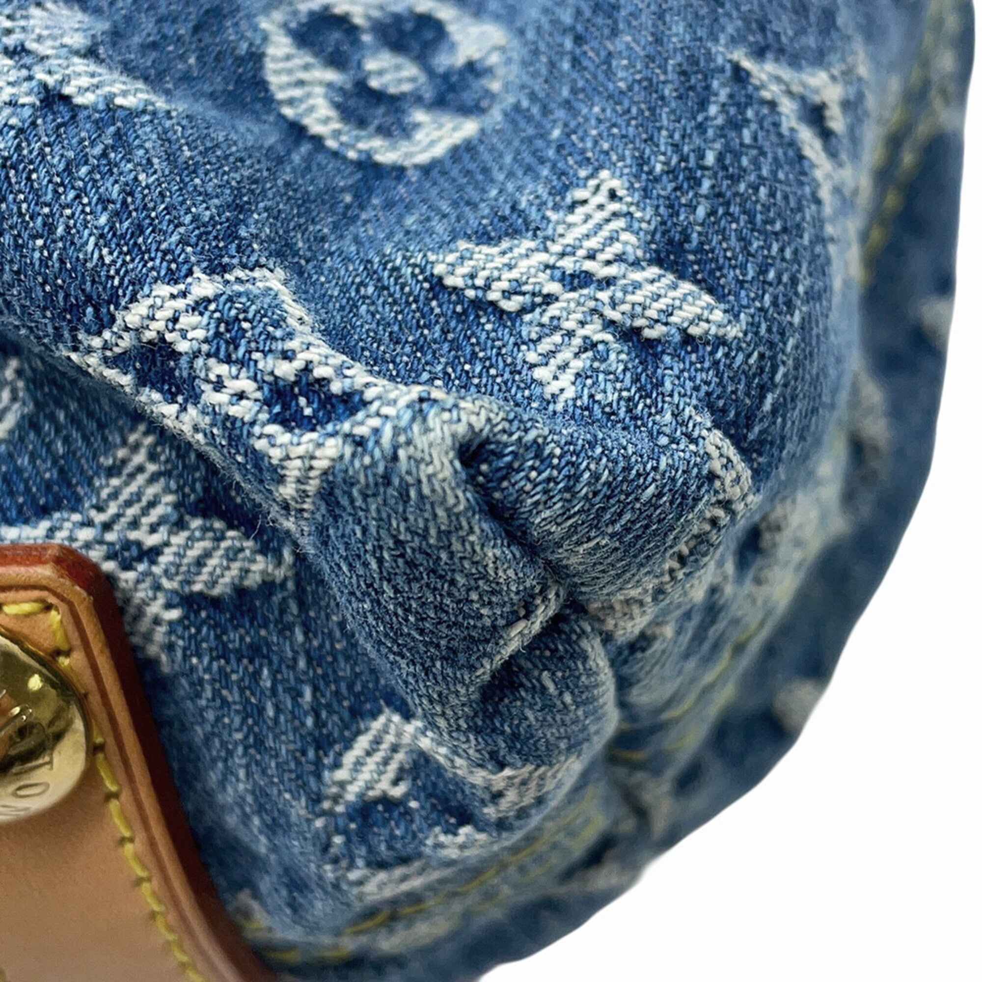 Louis Vuitton Monogram Denim Blue Yellow Monogram Denim Handbag Shoulder Bag (Pre-Owned)