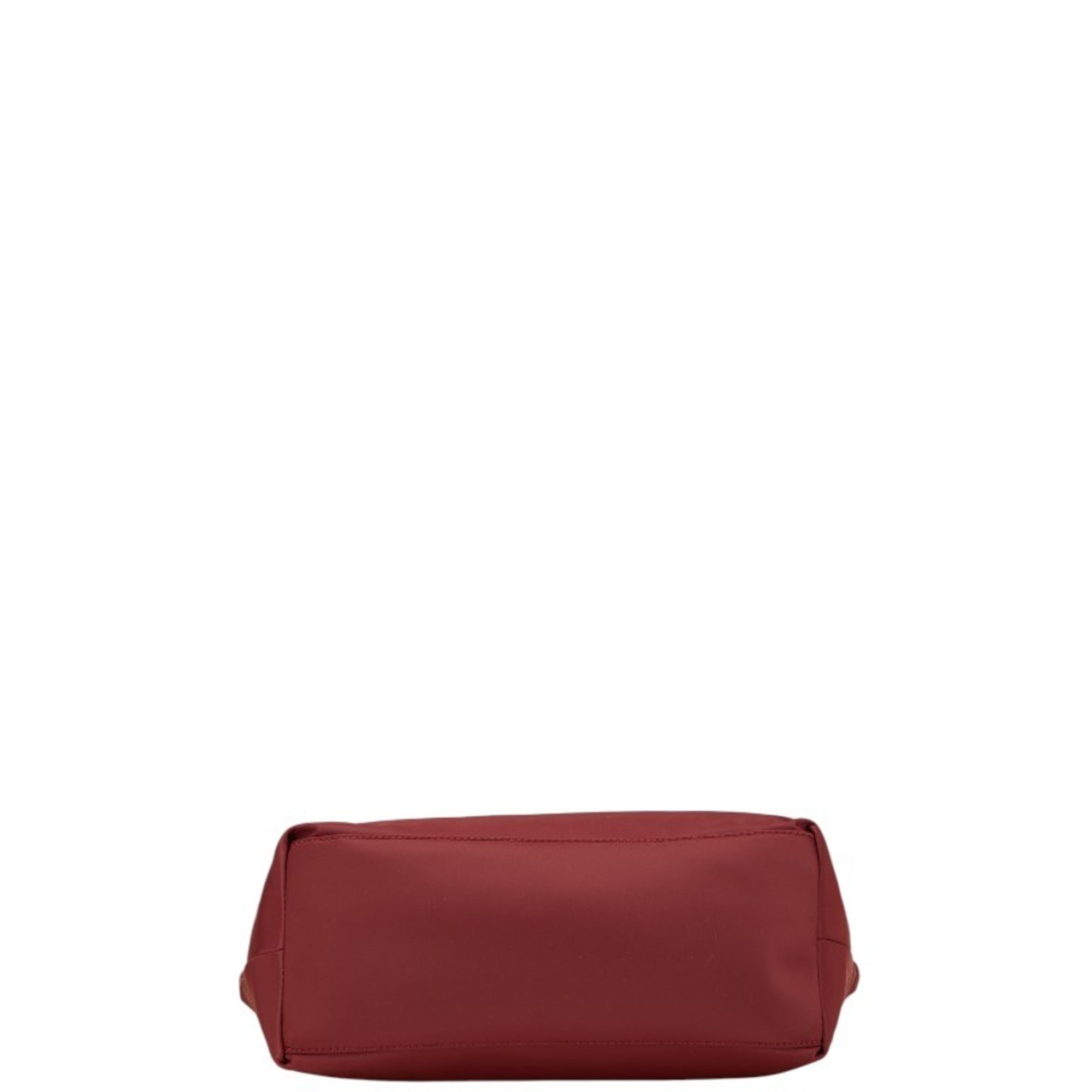 Kate Spade Red Color Wine Nylon Leather Tote Bag (Pre-Owned)
