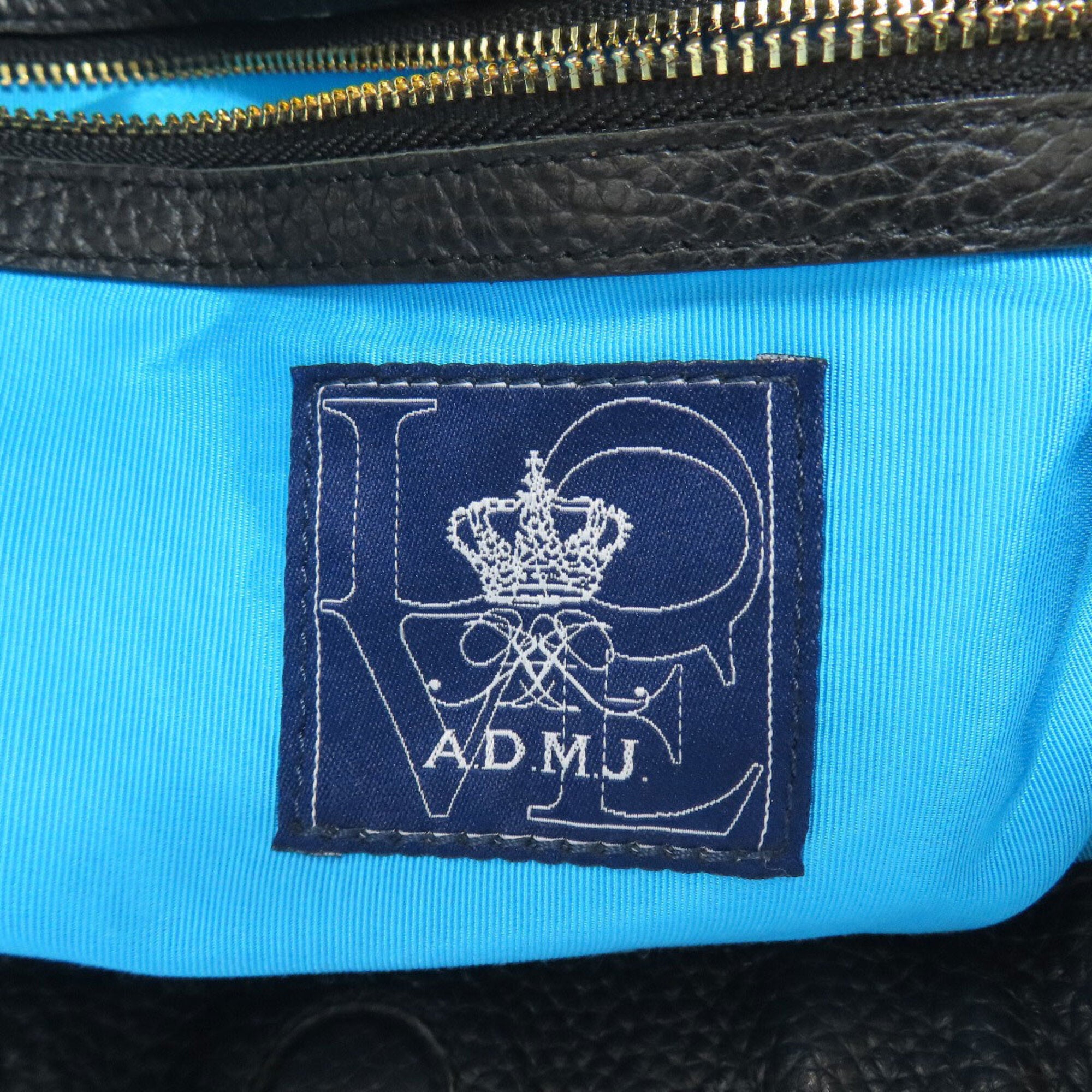 A.D.M.J Black Leather Shoulder Bag (Pre-Owned)