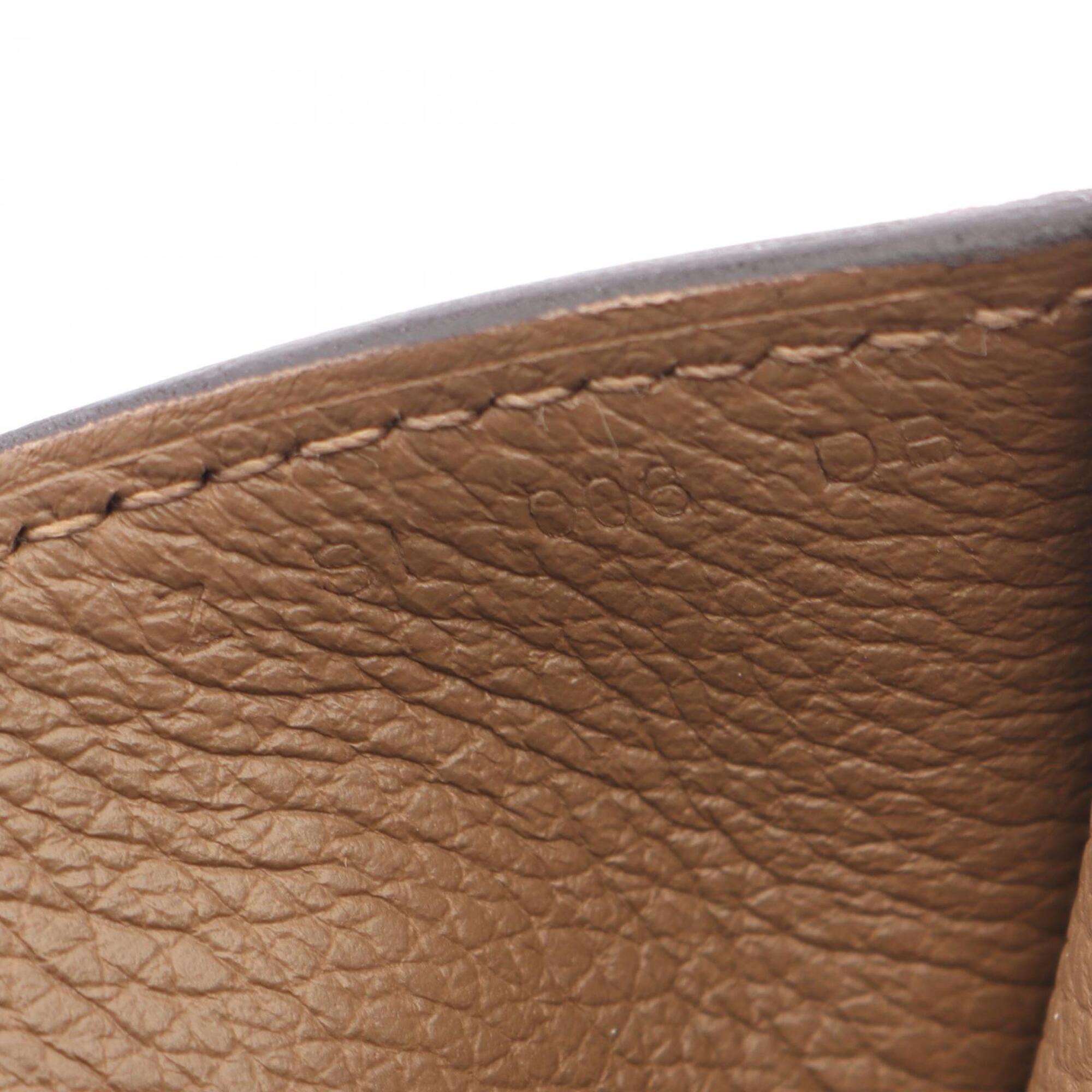 Hermes Beige Brown Etain Gray Leather Handbag Shoulder Bag (Pre-Owned)