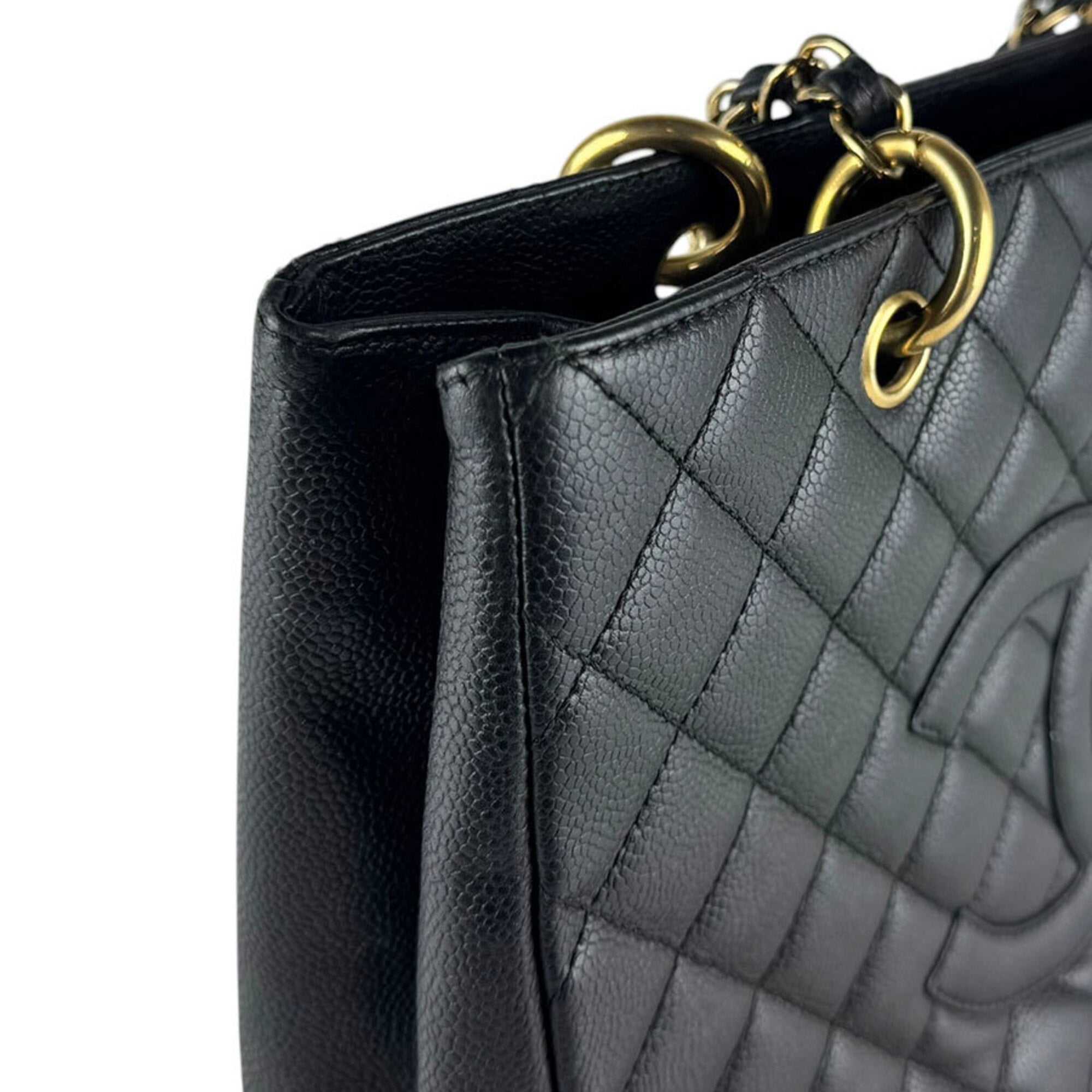 Chanel Black Grained Calfskin Tote Bag (Pre-Owned)