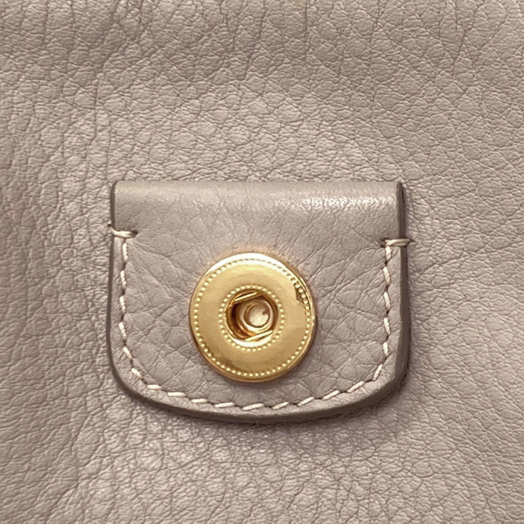 Miu Miu Gray Leather Tote Bag (Pre-Owned)