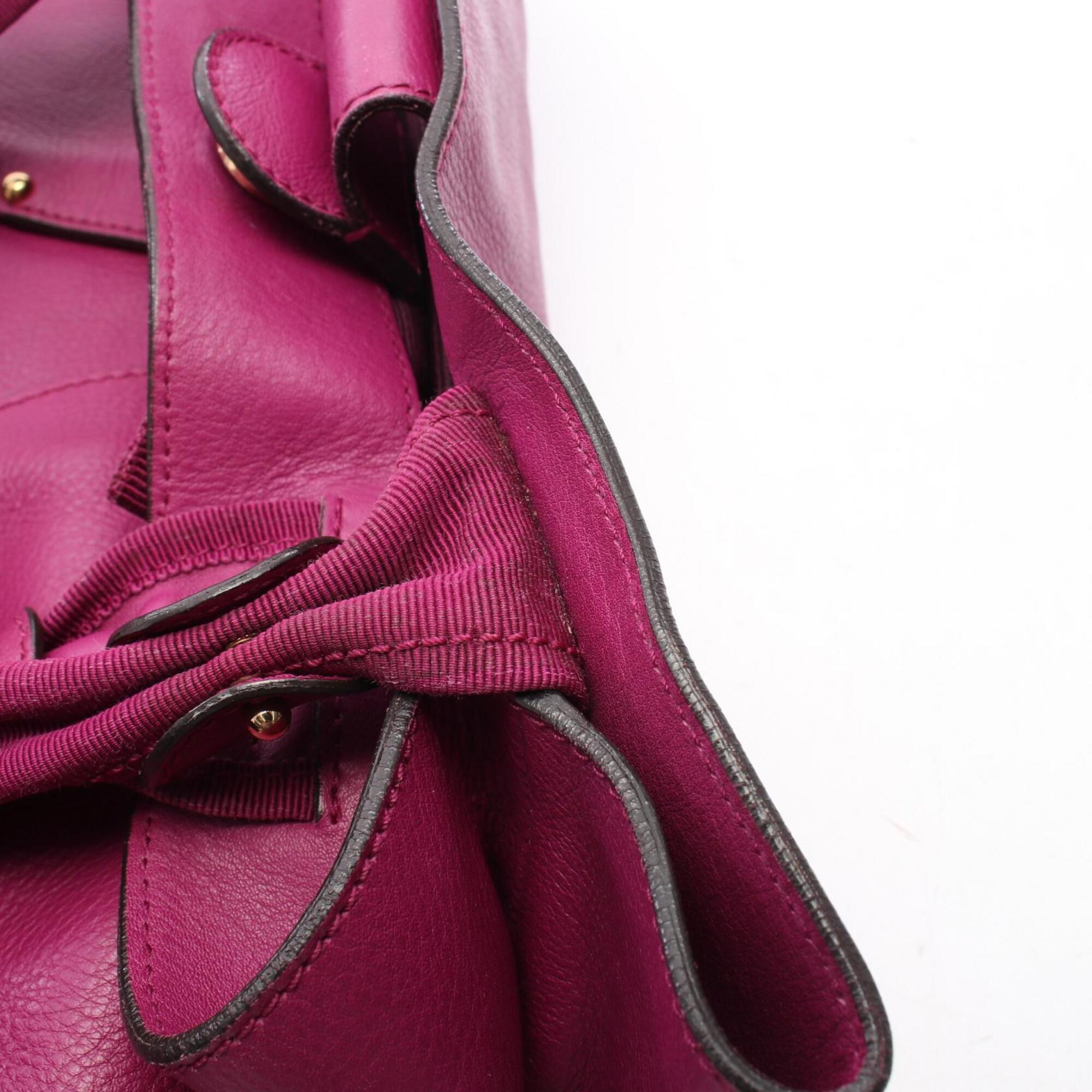 Salvatore Ferragamo Purple Leather Tote Bag (Pre-Owned)
