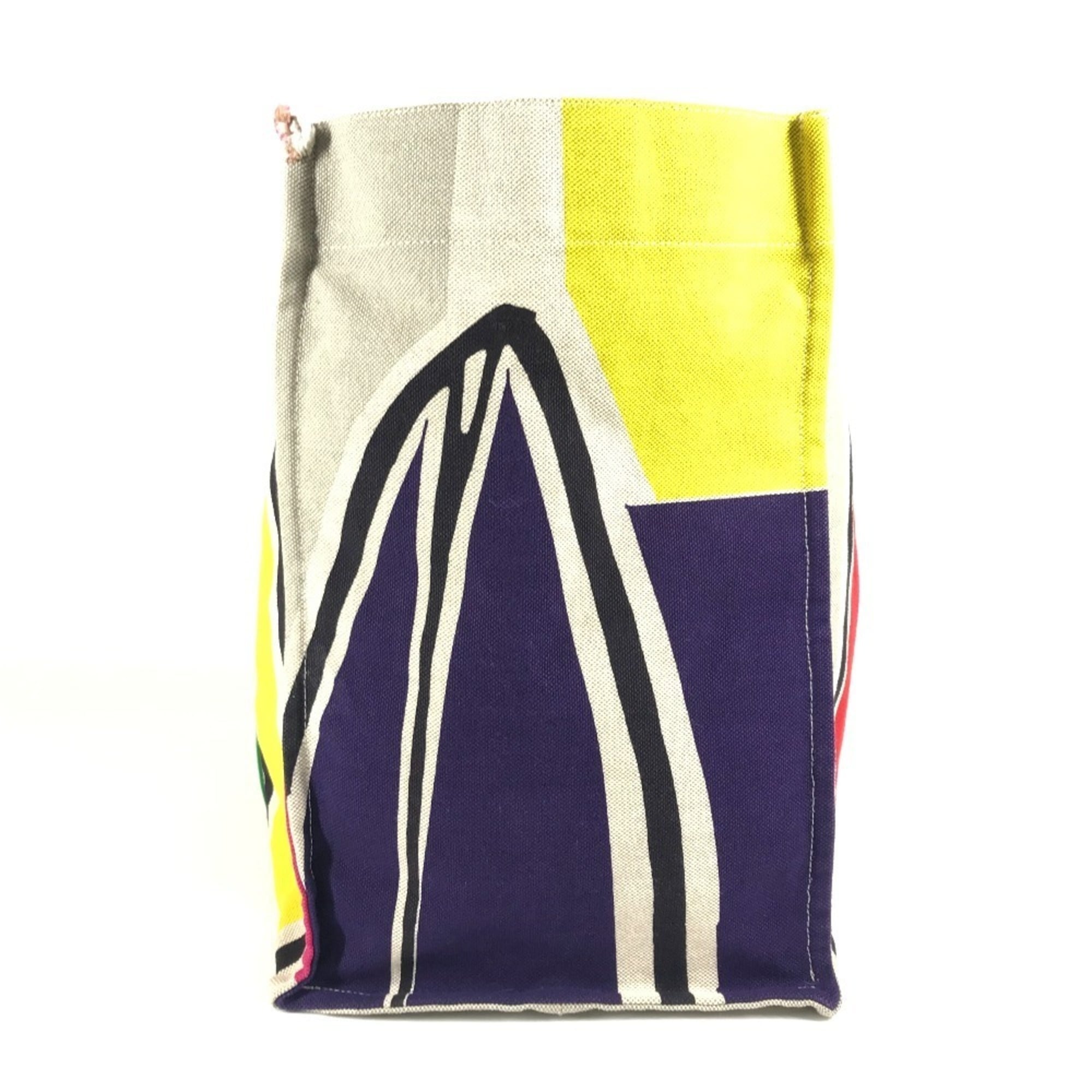 Hermes Multi-Color Cotton Boston Bag Shoulder Bag Tote Bag (Pre-Owned)
