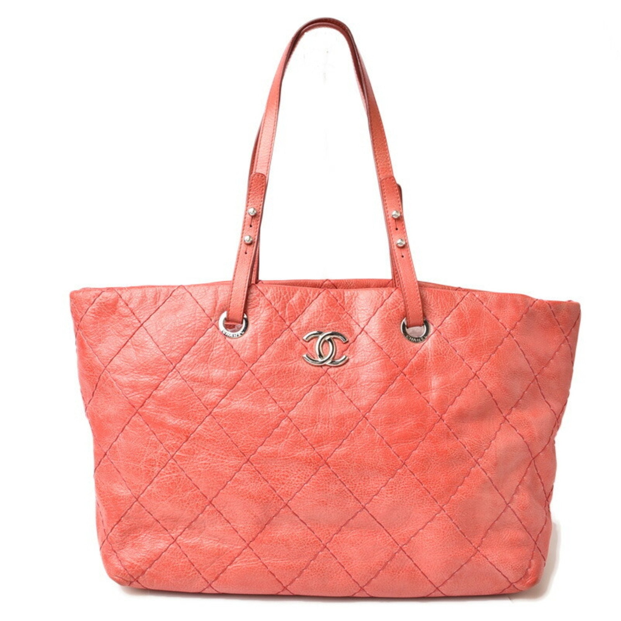 Chanel Pink Quilting Shoulder Bag Tote Bag (Pre-Owned)