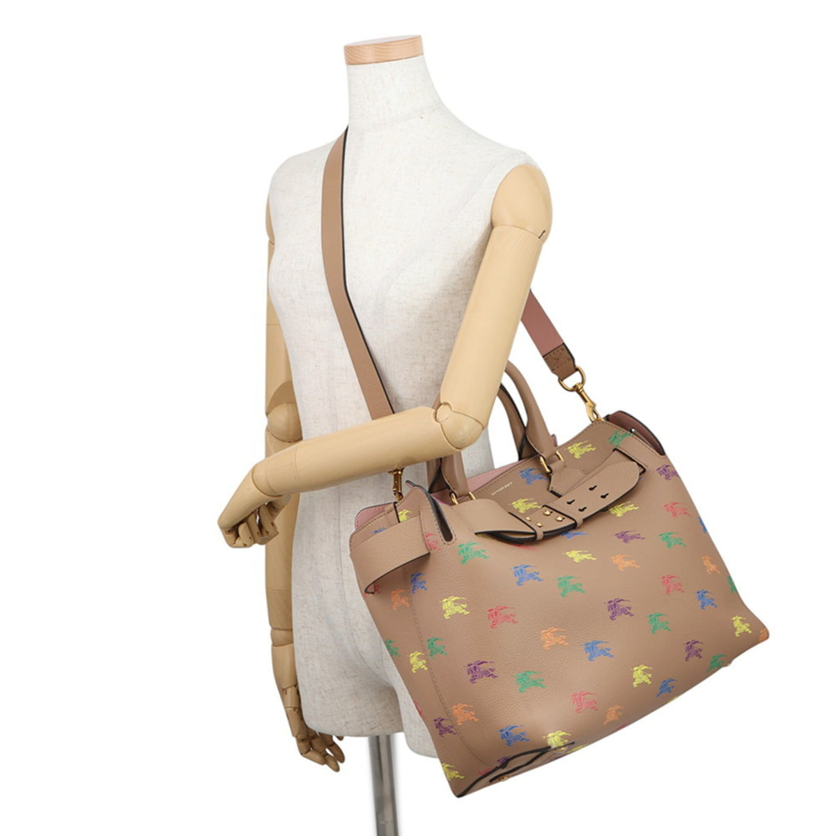 Burberry Brown Multi-Color Leather Handbag Tote Bag (Pre-Owned)