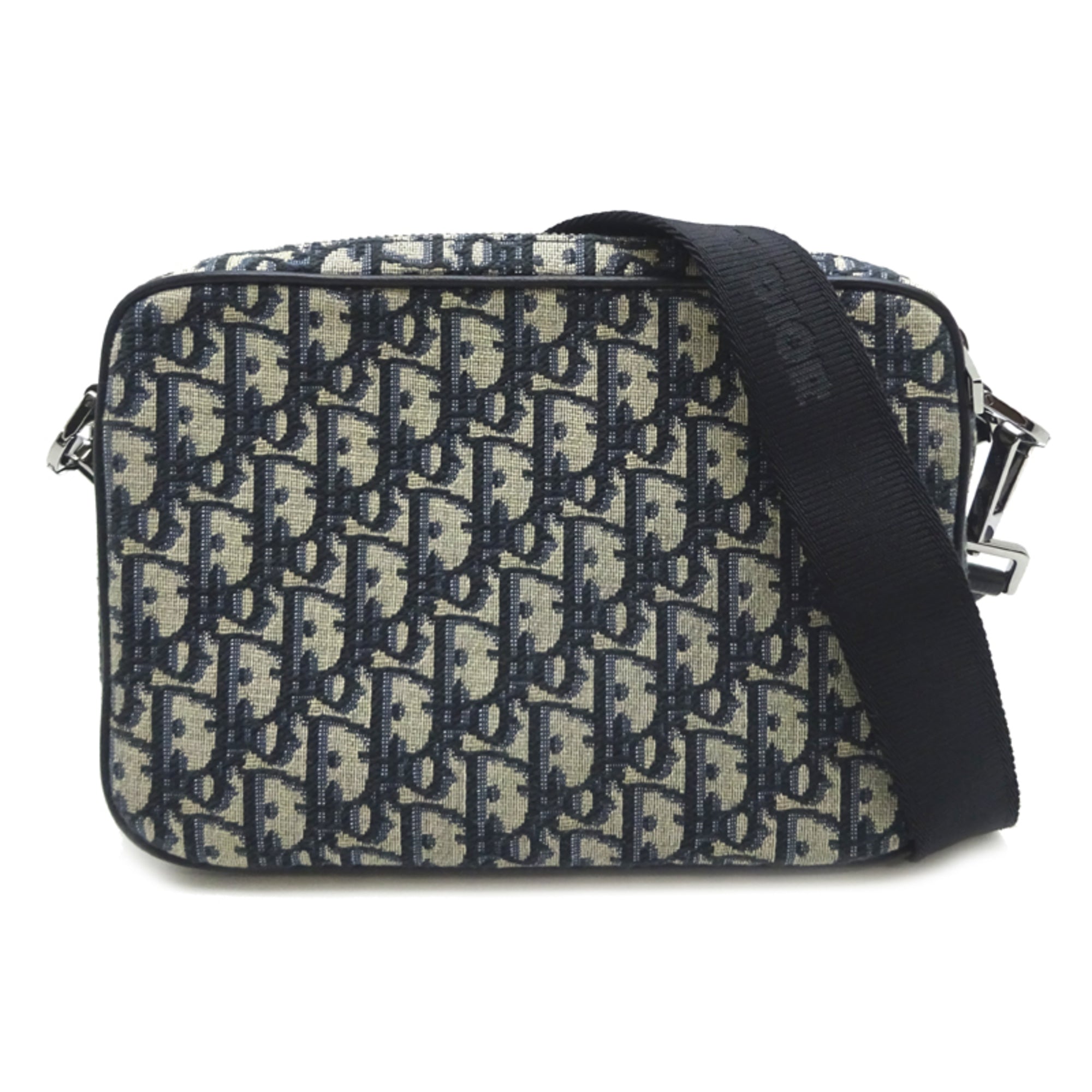 Christian Dior Navy Jacquard Pouch Shoulder Bag (Pre-Owned)