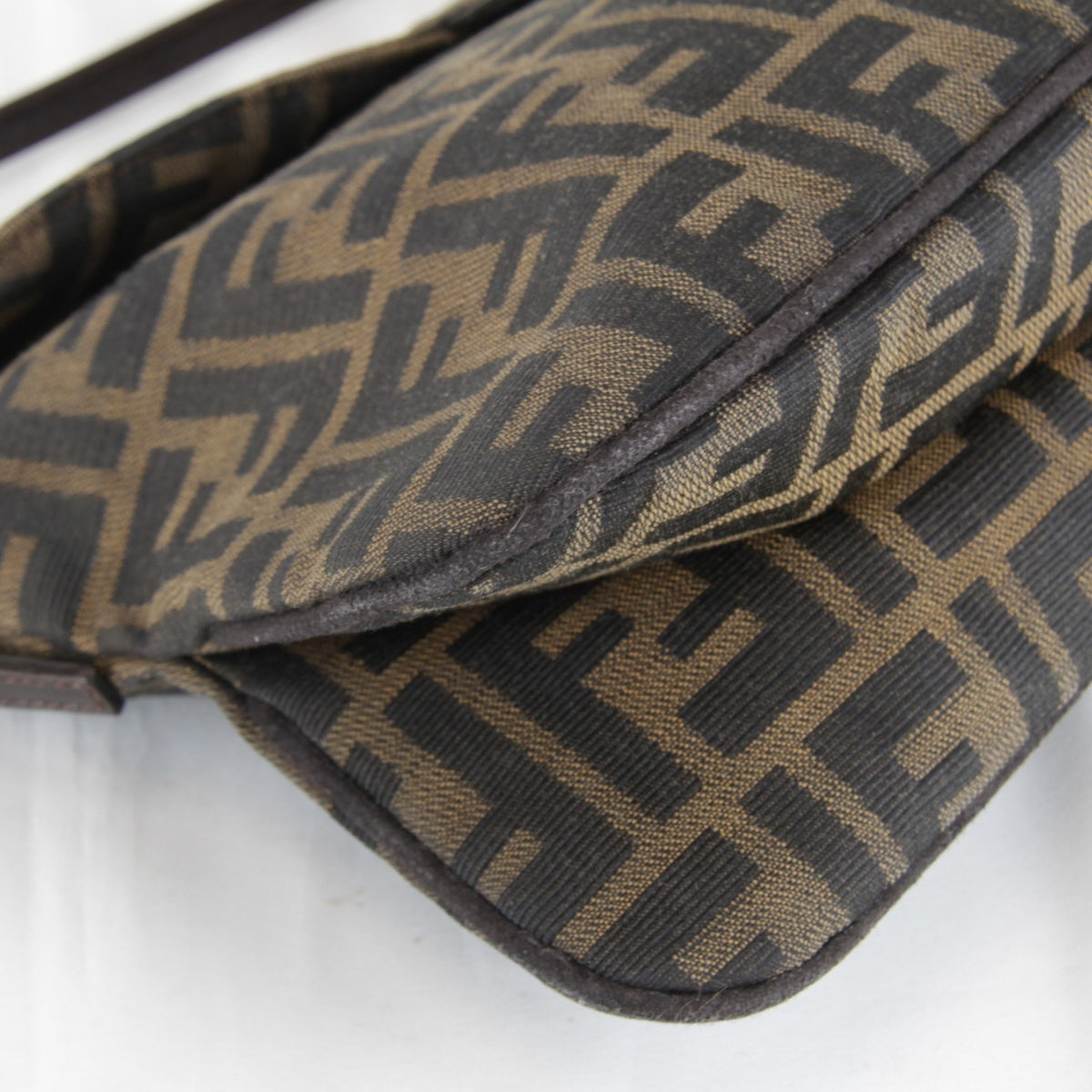 Fendi Brown Khaki Canvas Shoulder Bag (Pre-Owned)