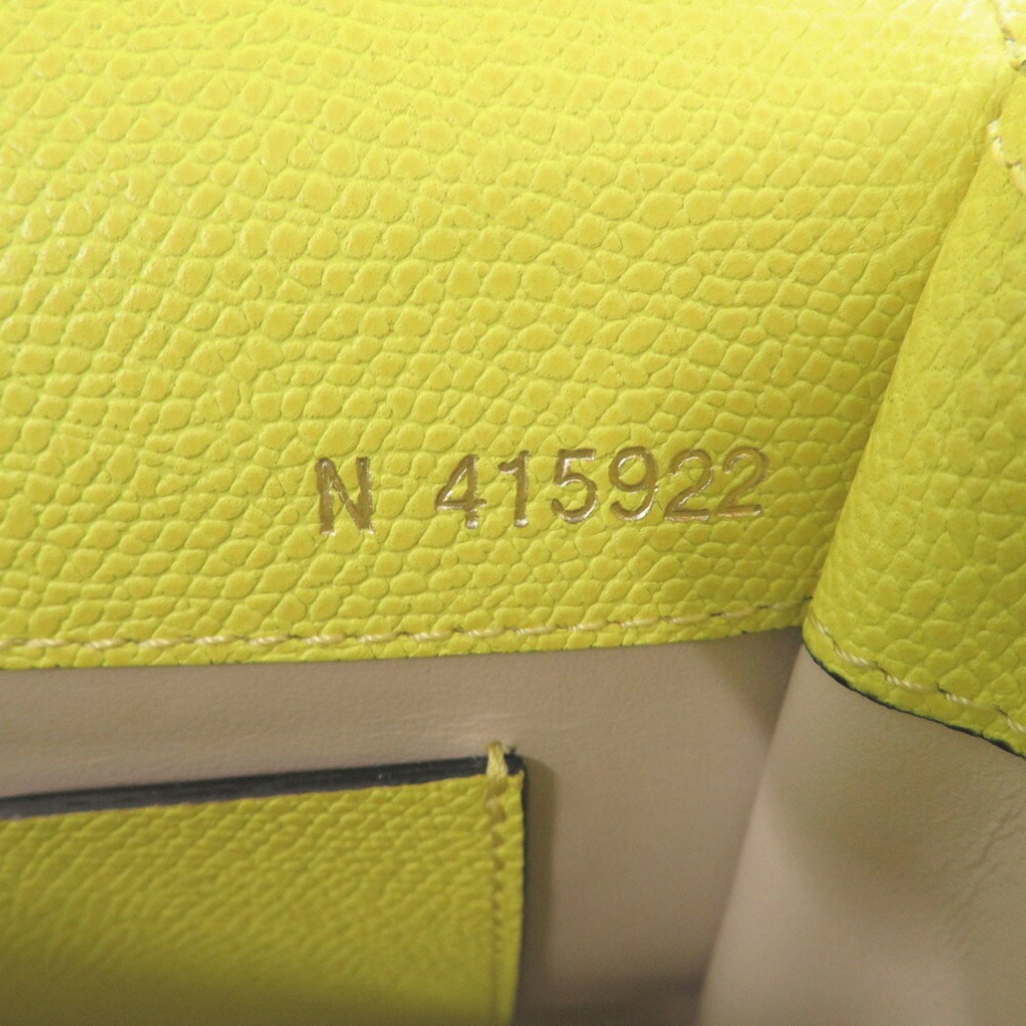 Valextra Yellow Leather Handbag (Pre-Owned)