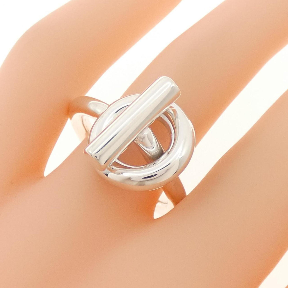 Hermes Silver 925 Band Ring (Pre-Owned)