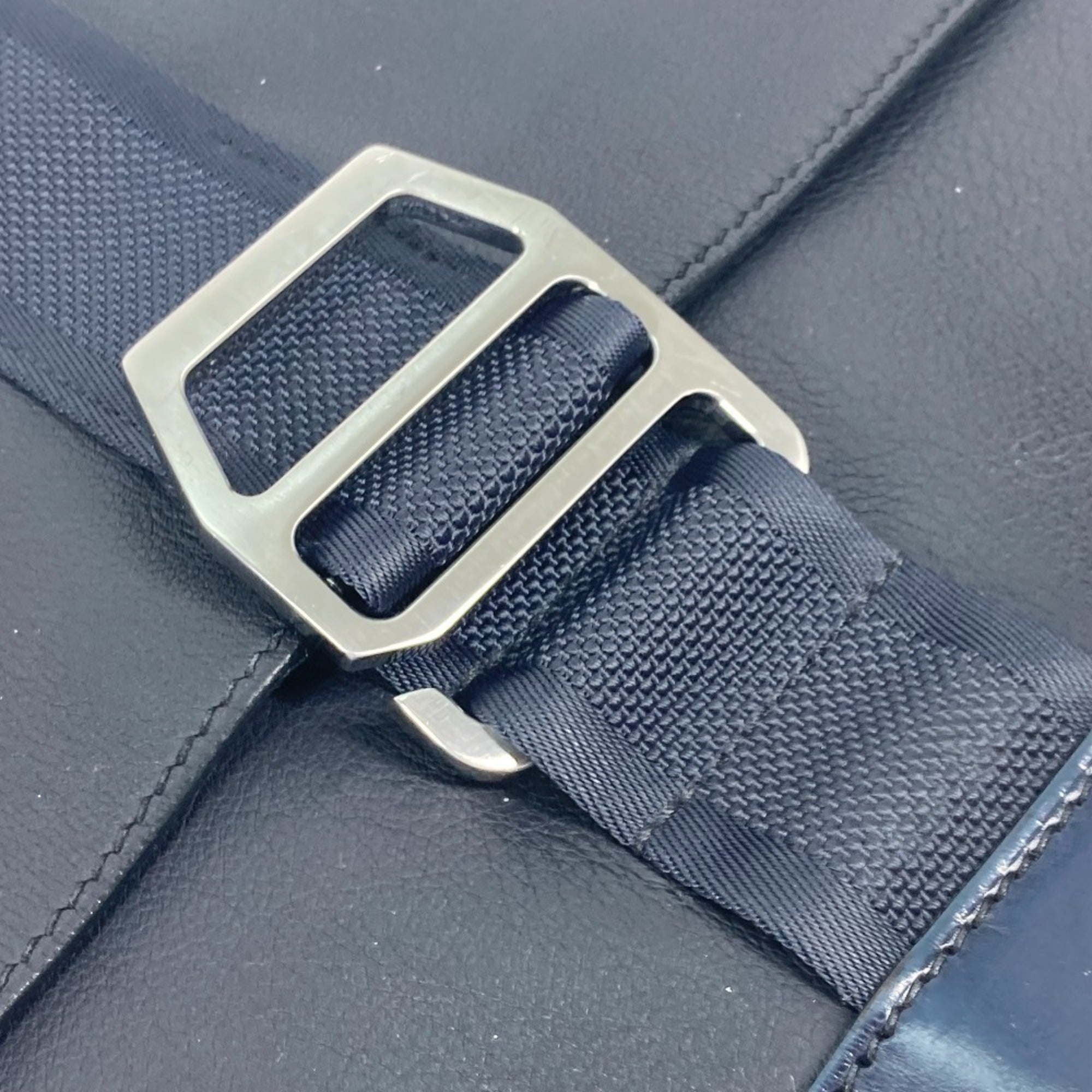 Hermes Navy Leather Clutch Bag Pouch (Pre-Owned)