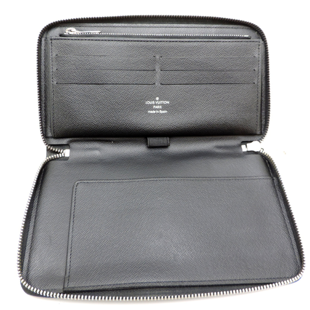 Louis Vuitton Black Blue Noir Damier Graphite Long Wallet (Bi-Fold) (Pre-Owned)