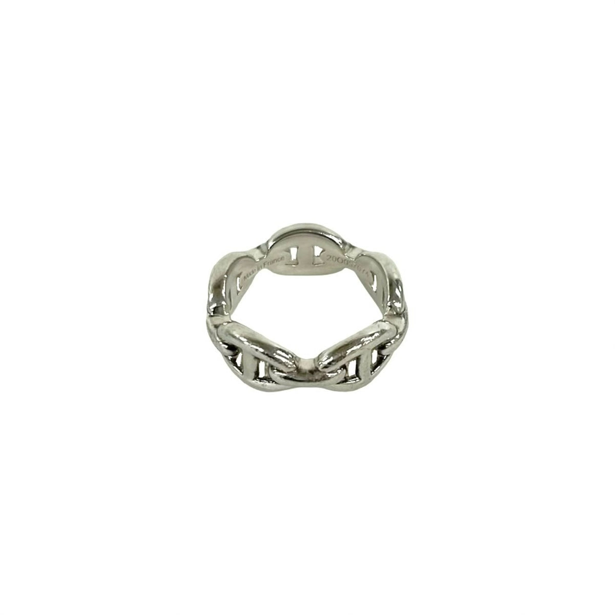 Hermes Silver Silver 925 Band Ring (Pre-Owned)