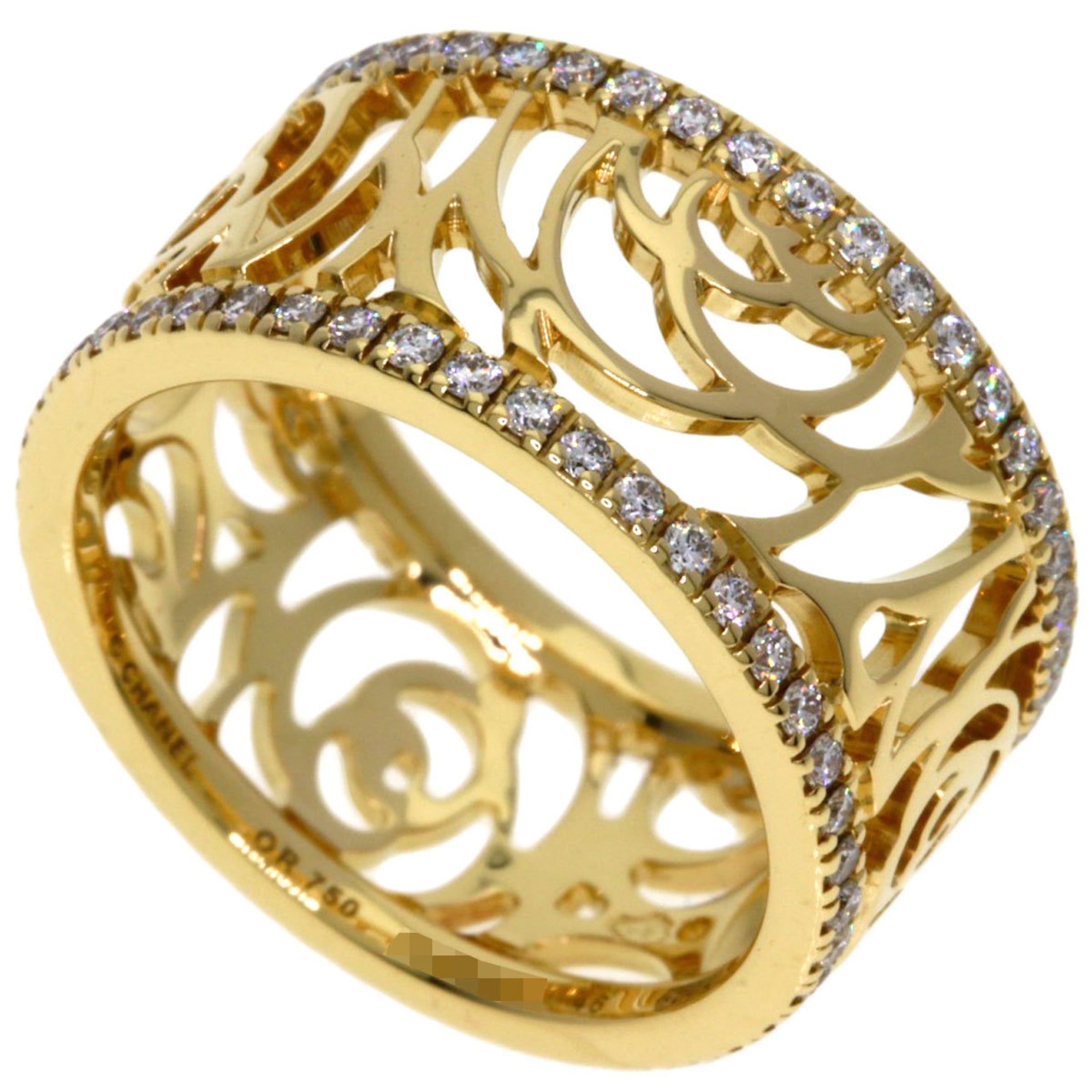 Chanel Camellia Yellow Band Ring (Pre-Owned)