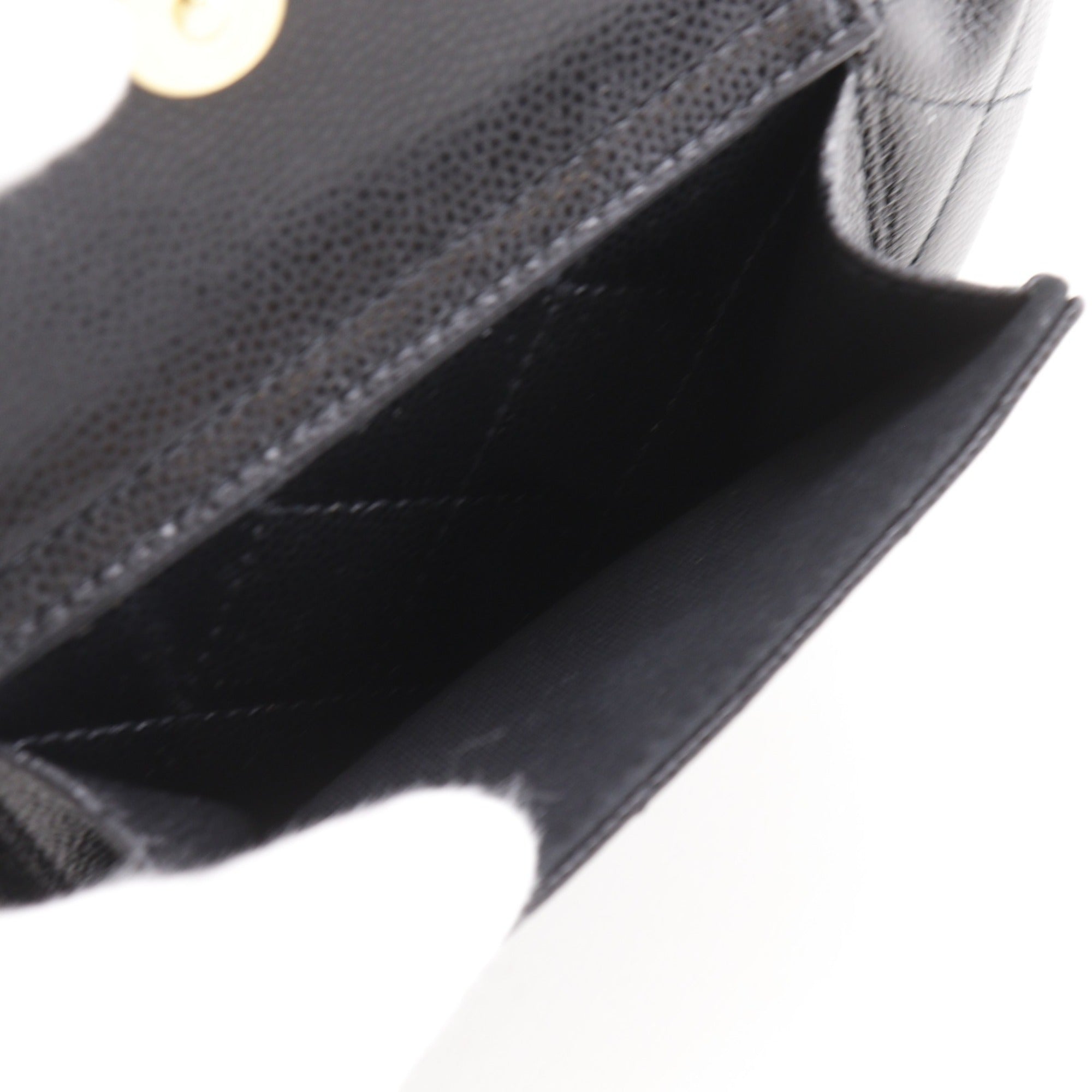 Chanel Matelasse Black Grained Calfskin Handbag (Pre-Owned)