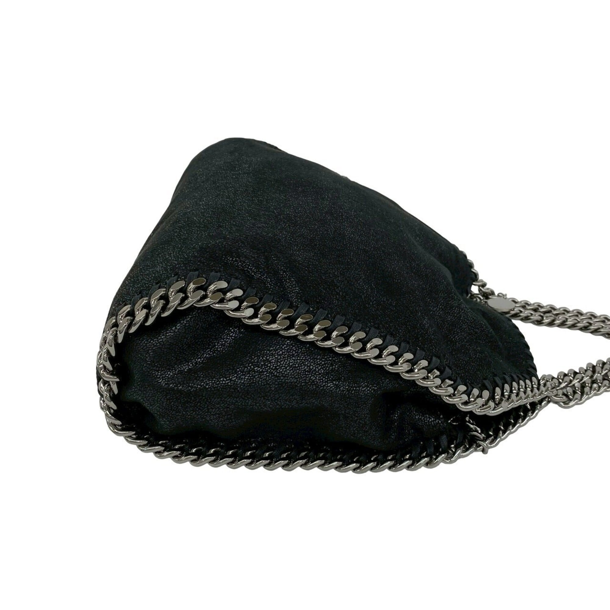 Stella Mccartney Black Leather Handbag Shoulder Bag (Pre-Owned)