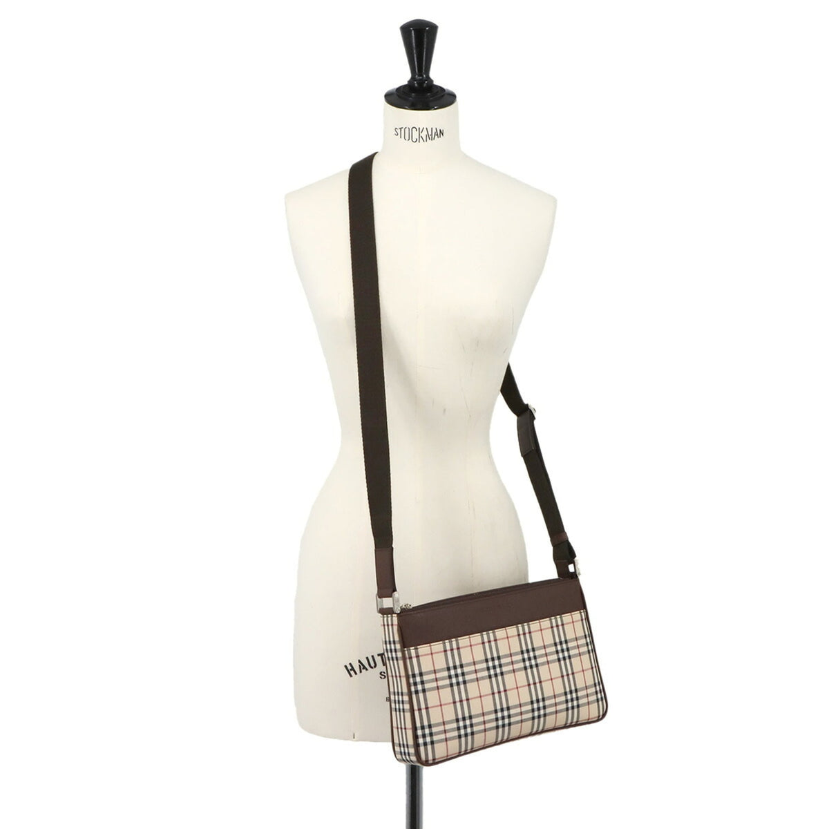 Burberry Beige Brown Canvas Leather Handbag Shoulder Bag (Pre-Owned)
