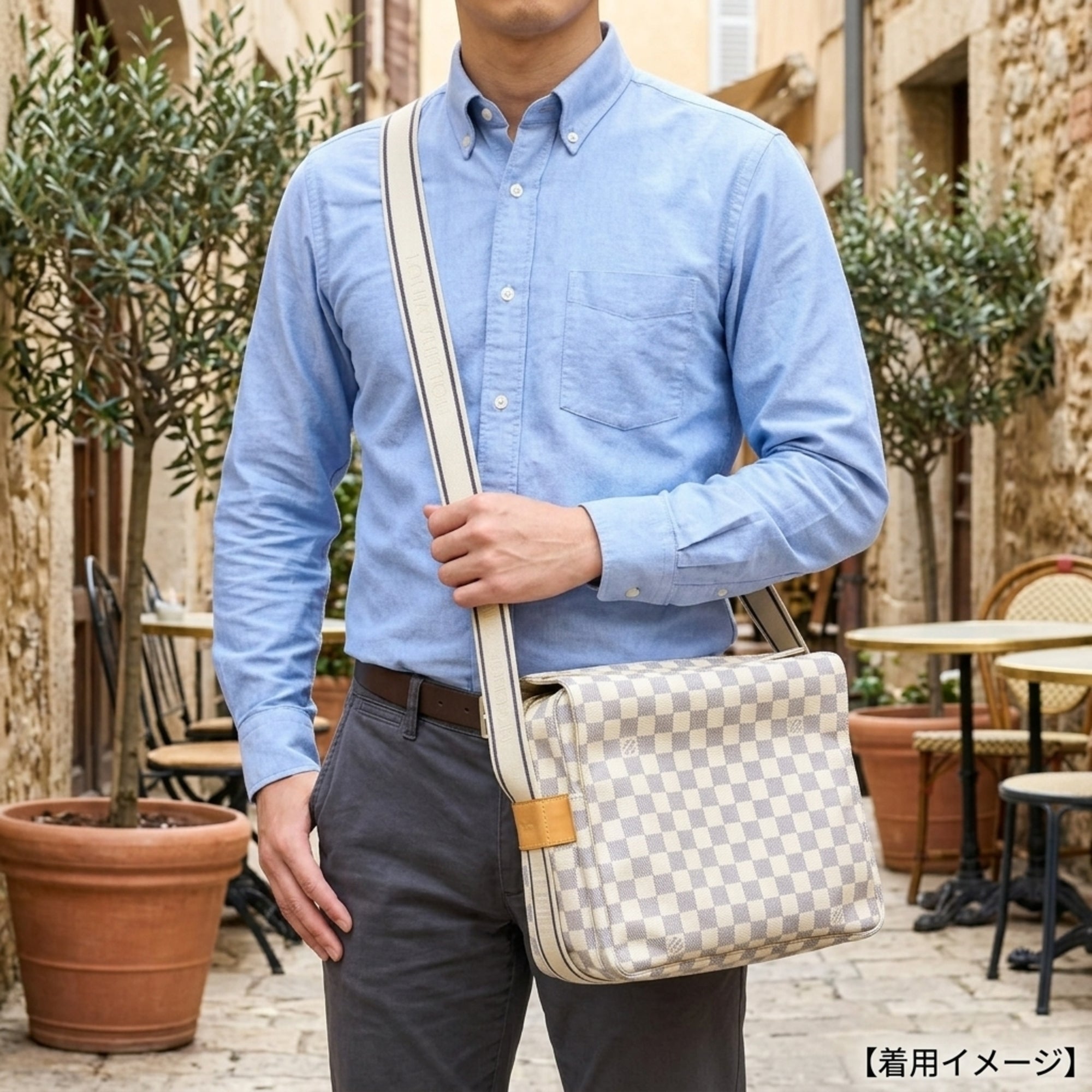 Louis Vuitton Damier Azur White Damier Azur Handbag Shoulder Bag (Pre-Owned)