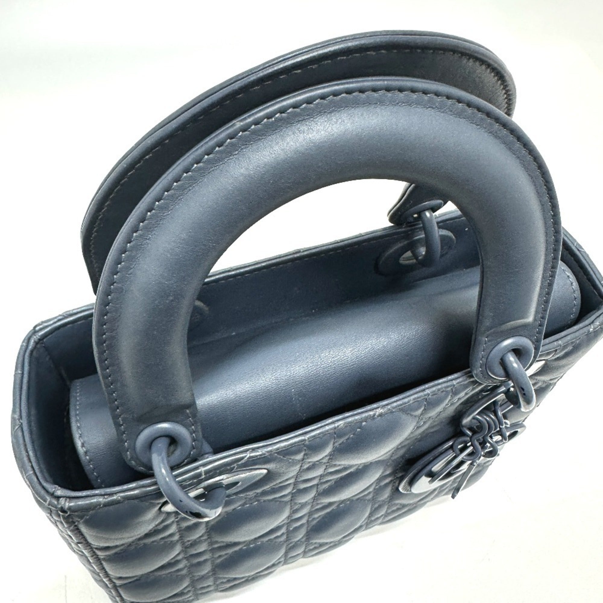 Christian Dior Blue Leather Handbag Shoulder Bag (Pre-Owned)