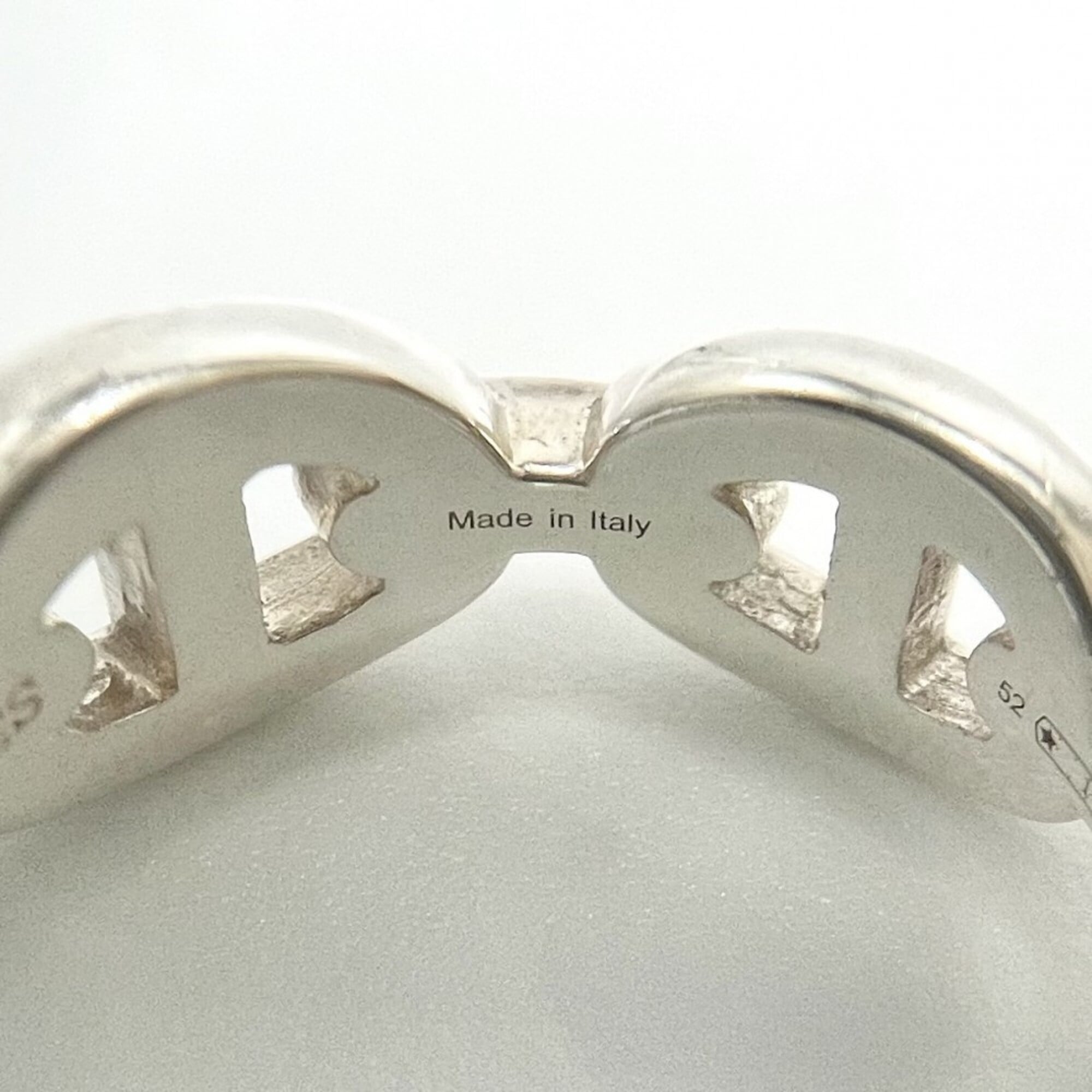 Hermes Silver 925 Band Ring (Pre-Owned)