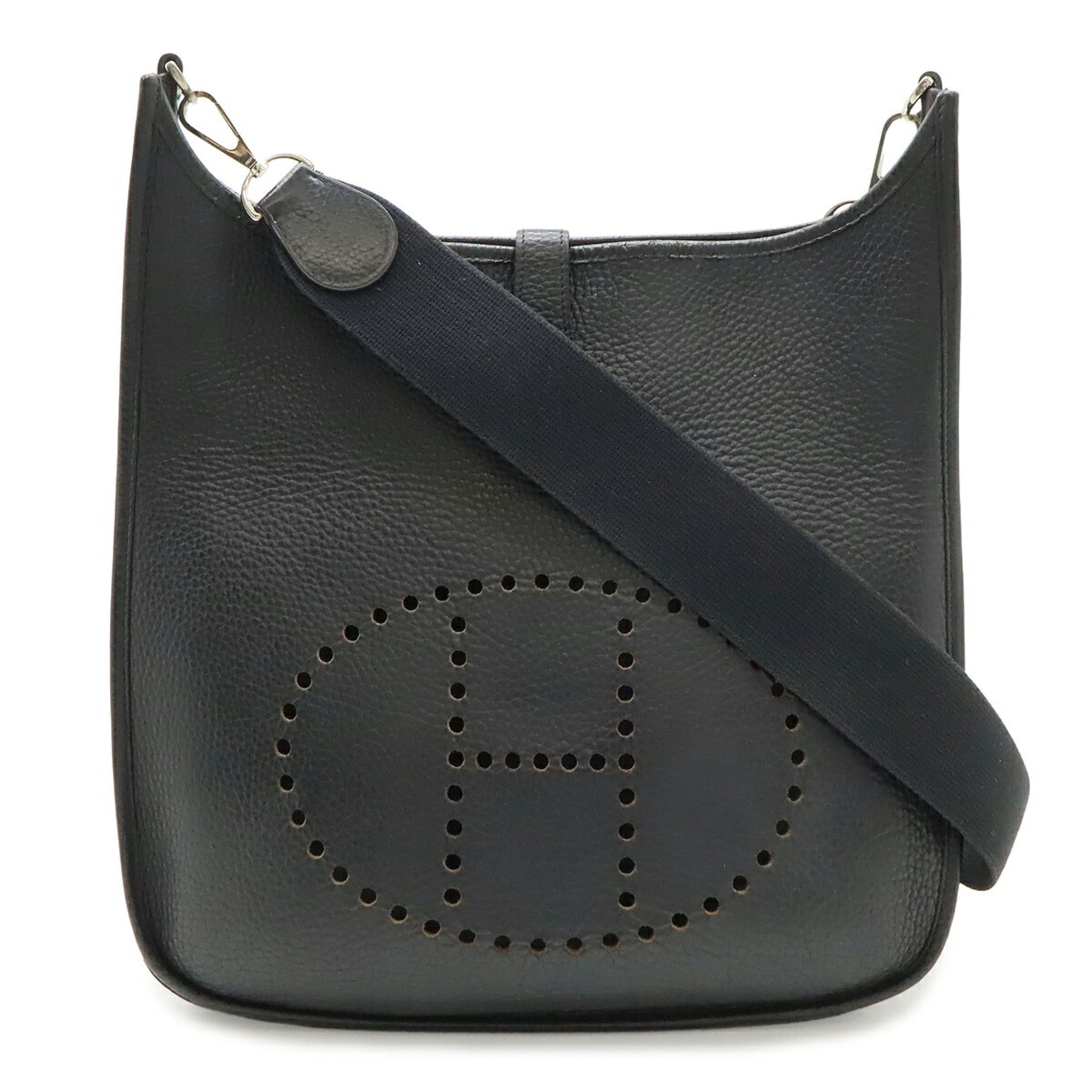 Hermes Black Taurillon Clemence Leather Shoulder Bag (Pre-Owned)