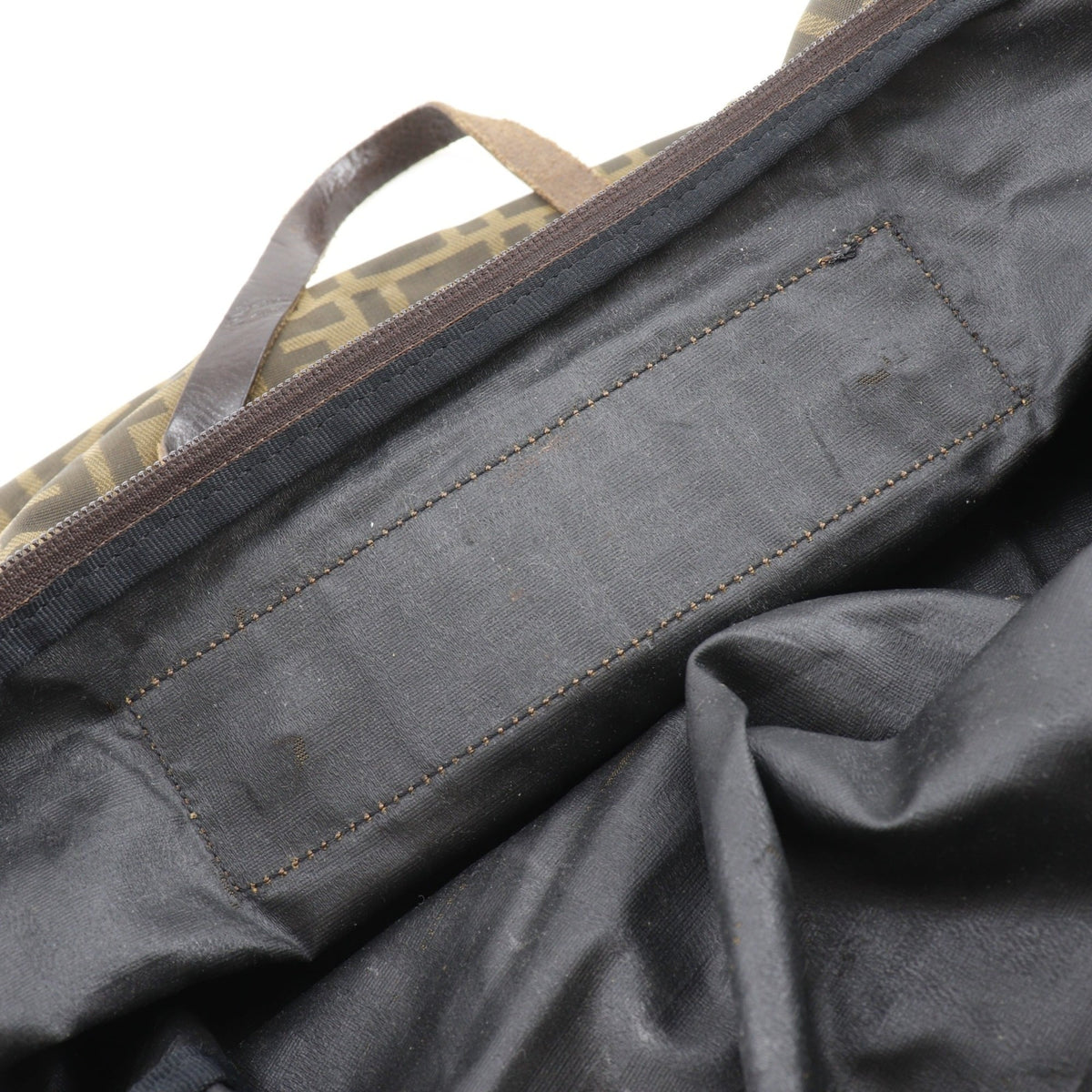 Fendi Zucca Brown Nylon Canvas Boston Bag (Pre-Owned)