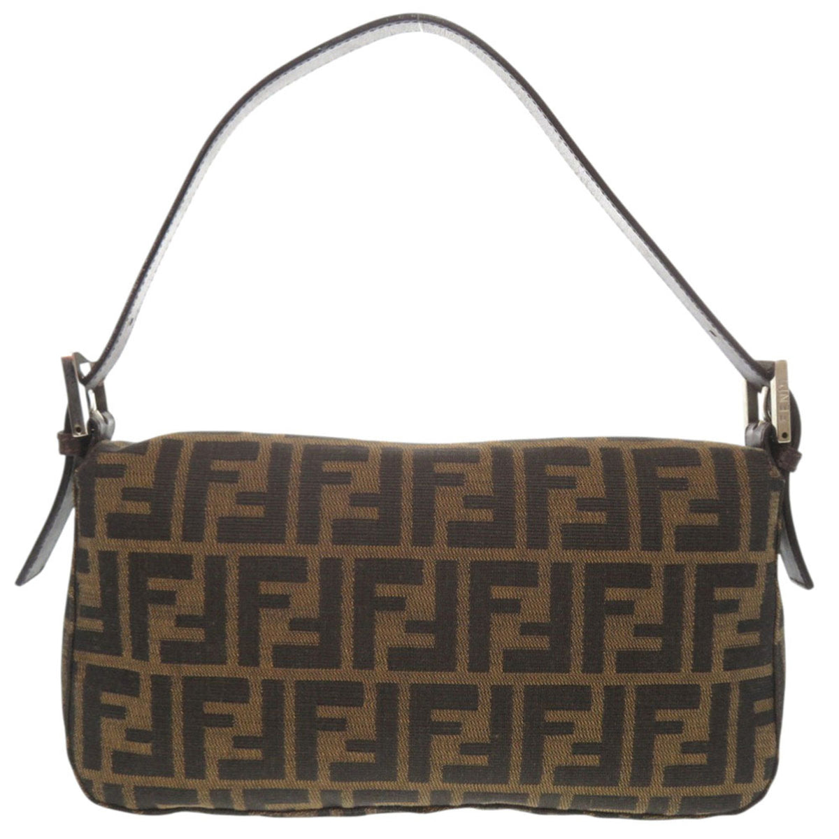 Fendi Brown Leather Nylon Handbag (Pre-Owned)