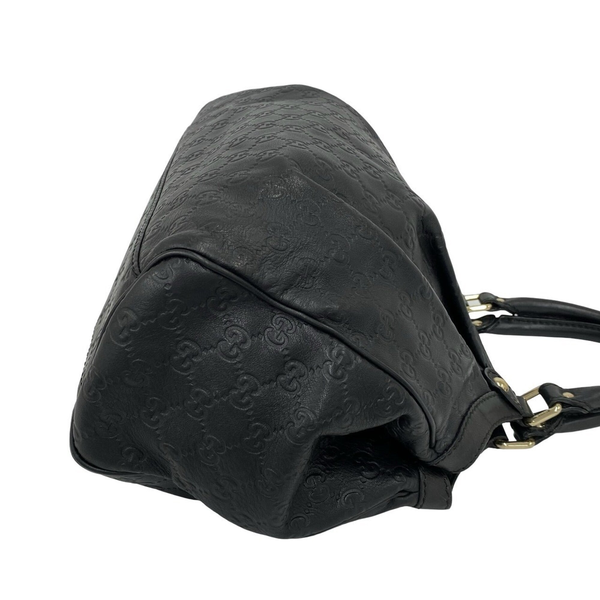 Gucci Black Leather Handbag Shoulder Bag Tote Bag (Pre-Owned)