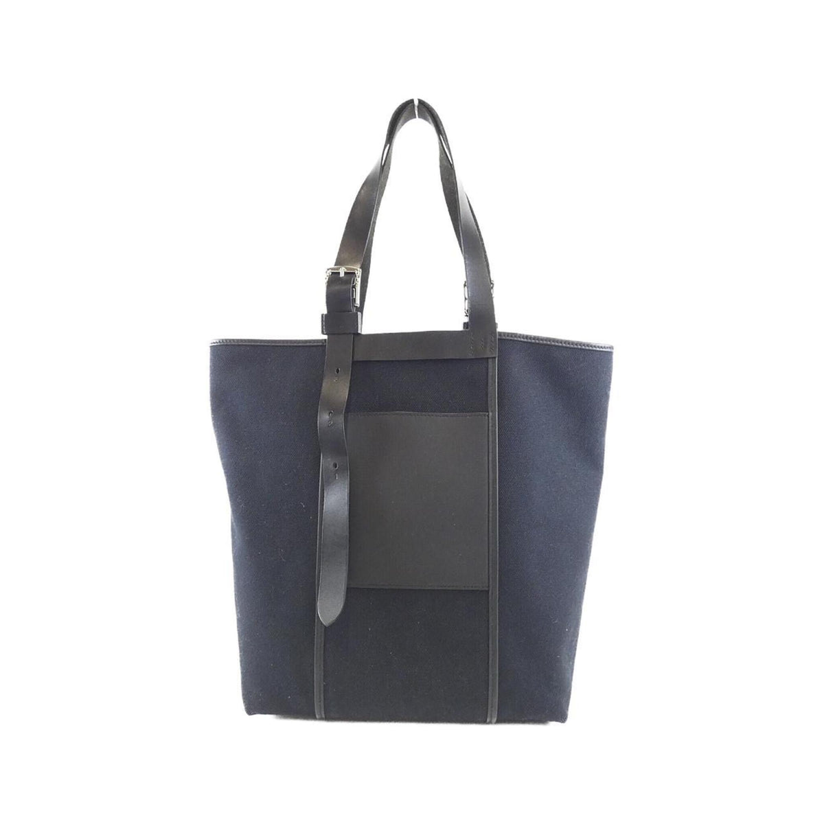 Hermes Black Cotton Canvas Leather Swift Leather Handbag (Pre-Owned)