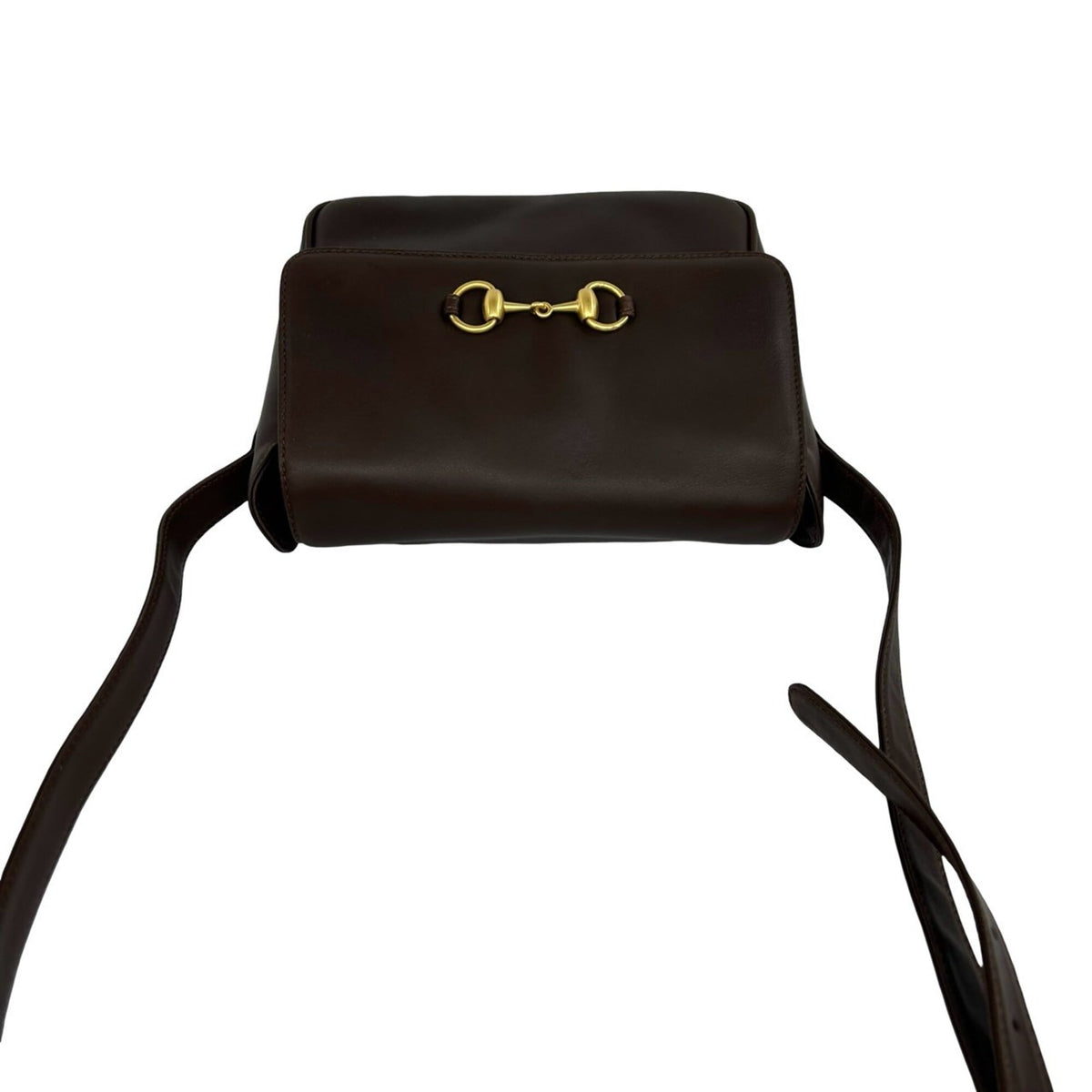 Gucci Brown Leather Pochette Shoulder Bag (Pre-Owned)