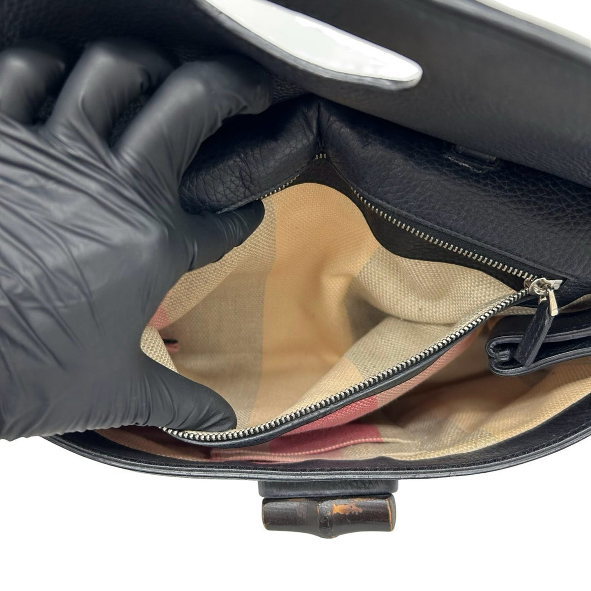 Gucci Black Leather Handbag Shoulder Bag Tote Bag (Pre-Owned)