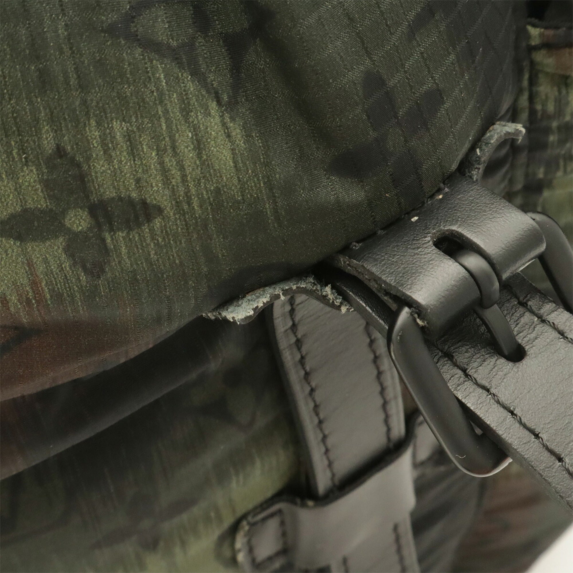 Louis Vuitton Black Green Multi-Color Nylon Leather Backpack (Pre-Owned)
