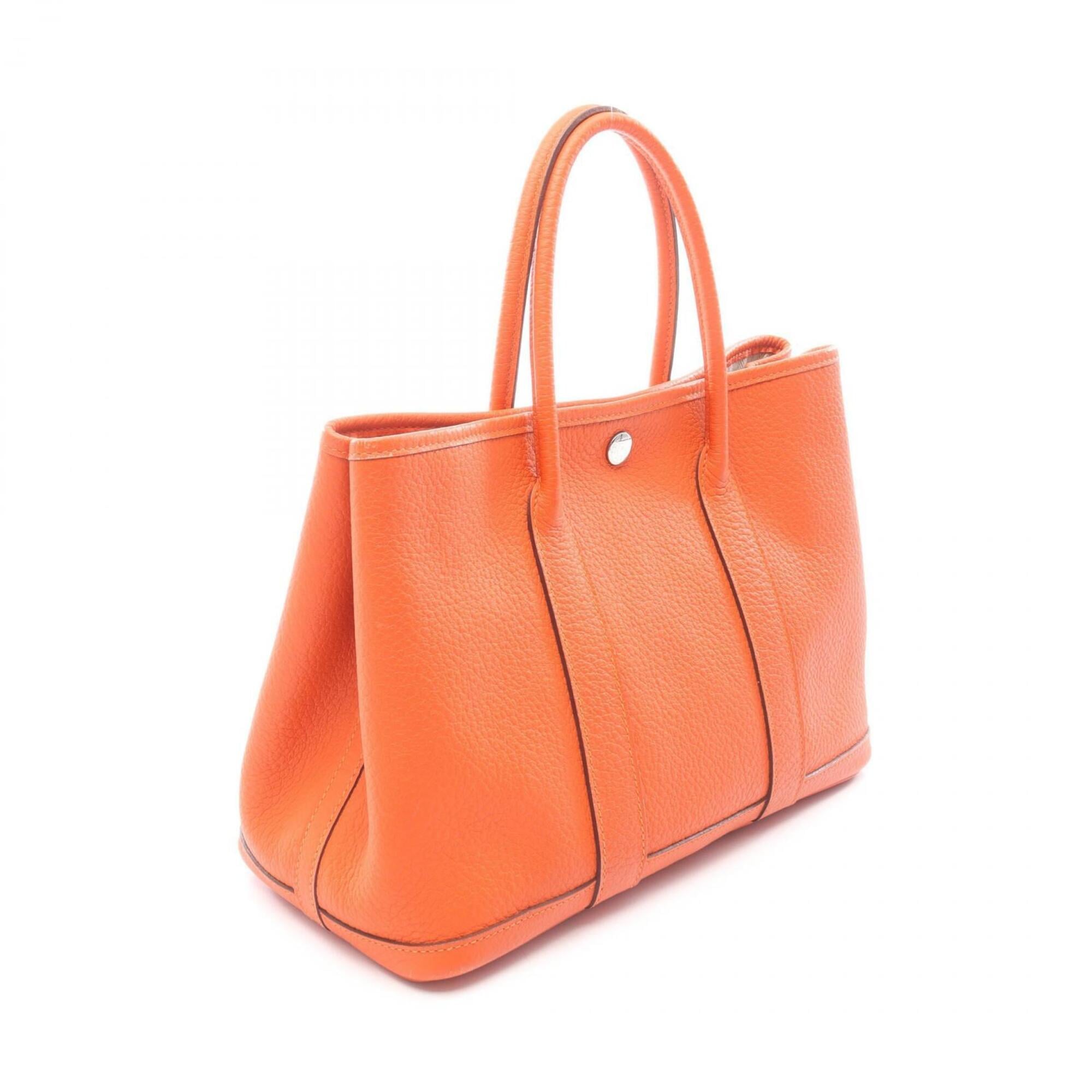 Hermes Orange Country Leather Handbag Tote Bag (Pre-Owned)