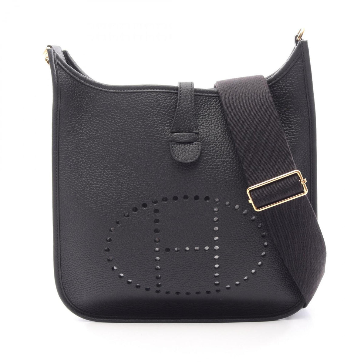Hermes Black Taurillon Clemence Leather Handbag Shoulder Bag (Pre-Owned)
