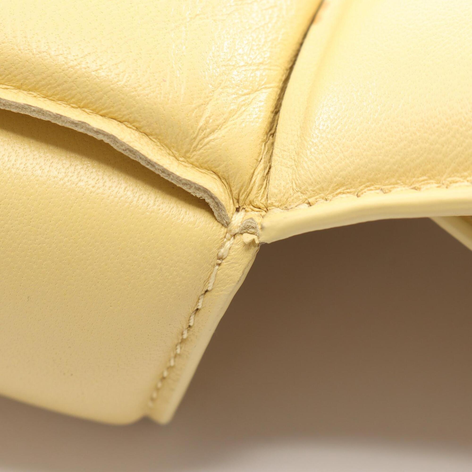 Bottega Veneta Yellow Leather Handbag Shoulder Bag (Pre-Owned)